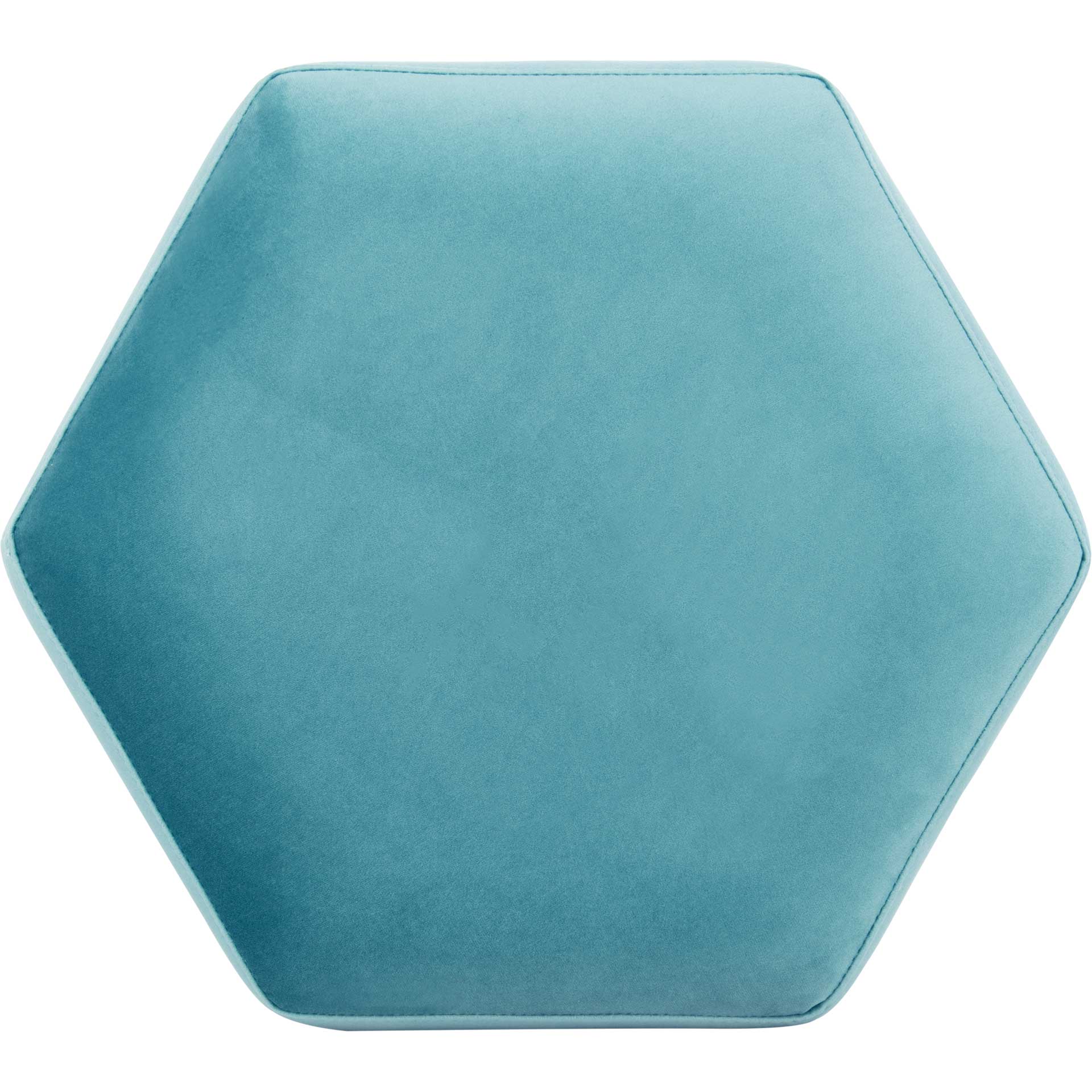 Pedro Hexagon Velvet Ottoman Seafoam - Image 3