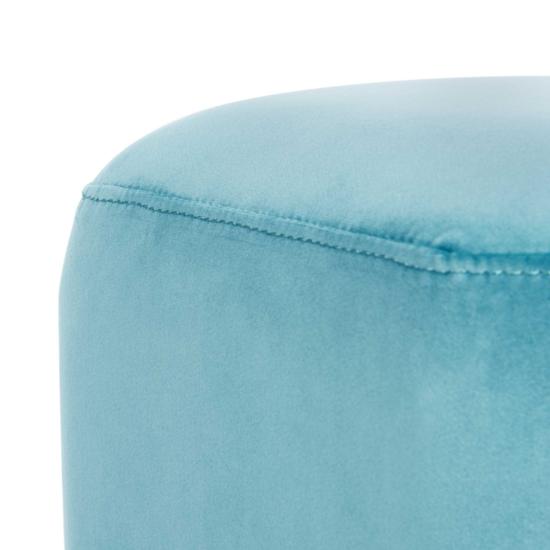 Pedro Hexagon Velvet Ottoman Seafoam - Image 4
