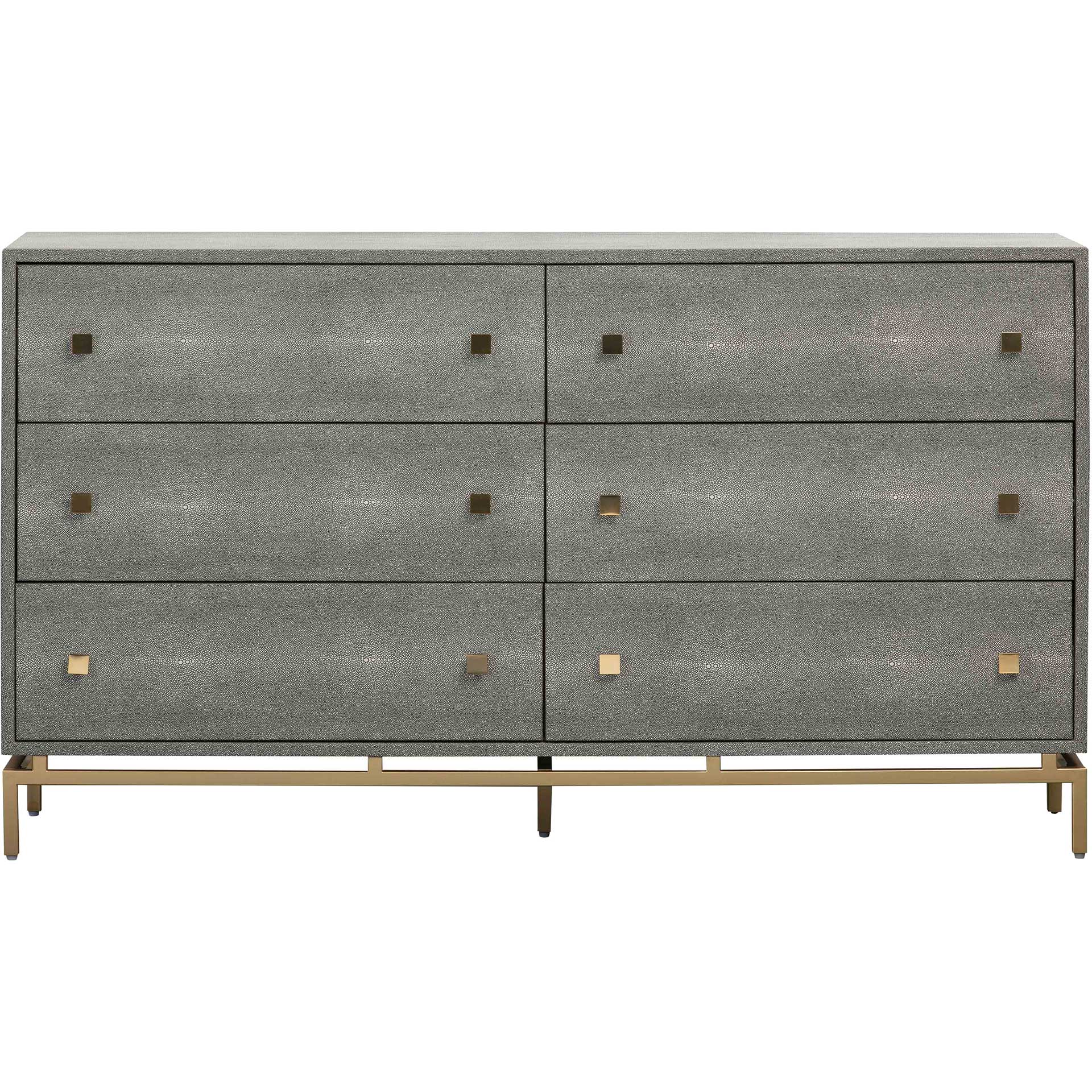 Pedro Shagreen 6 Drawer Dresser Gray - Image 2