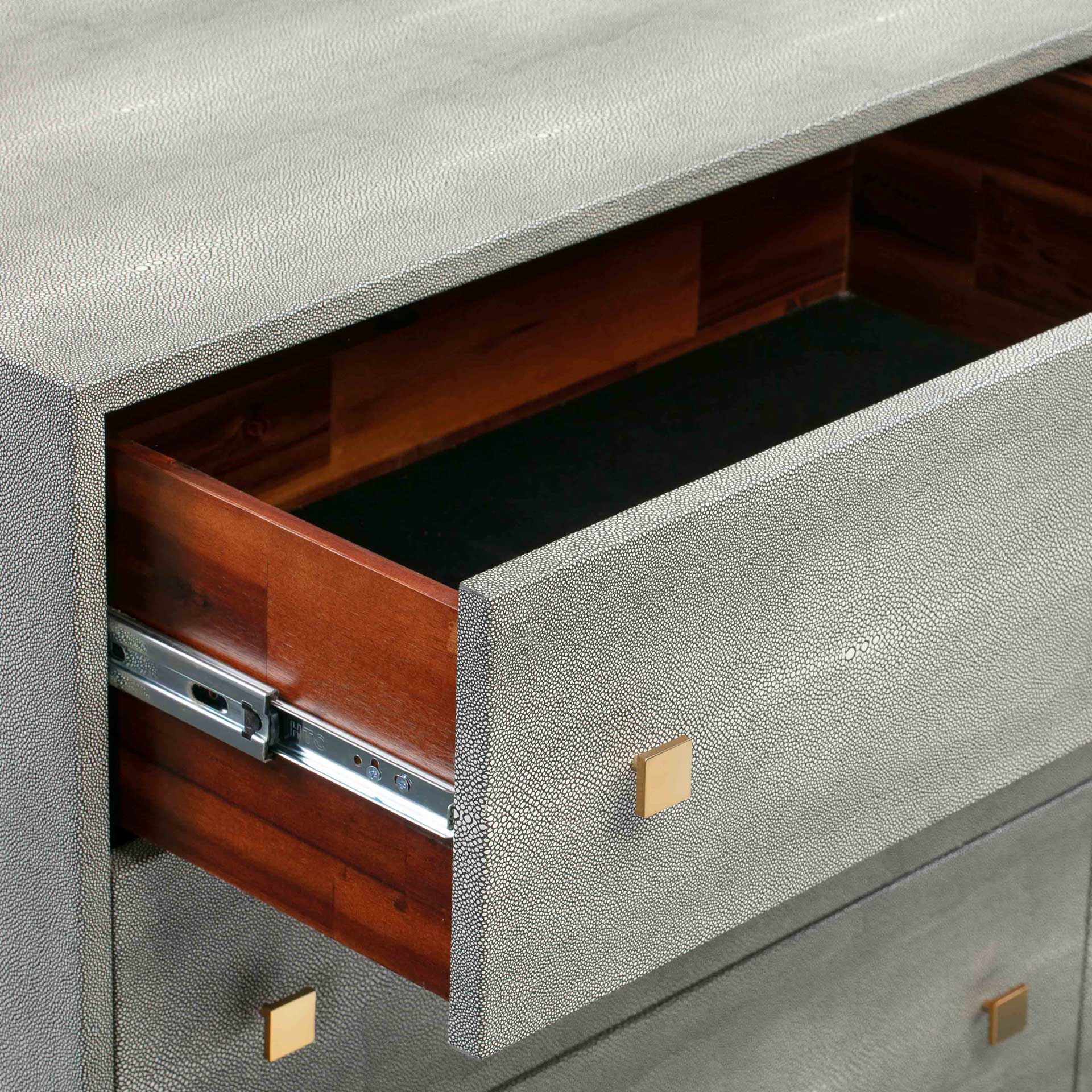 Pedro Shagreen 6 Drawer Dresser Gray - Image 6