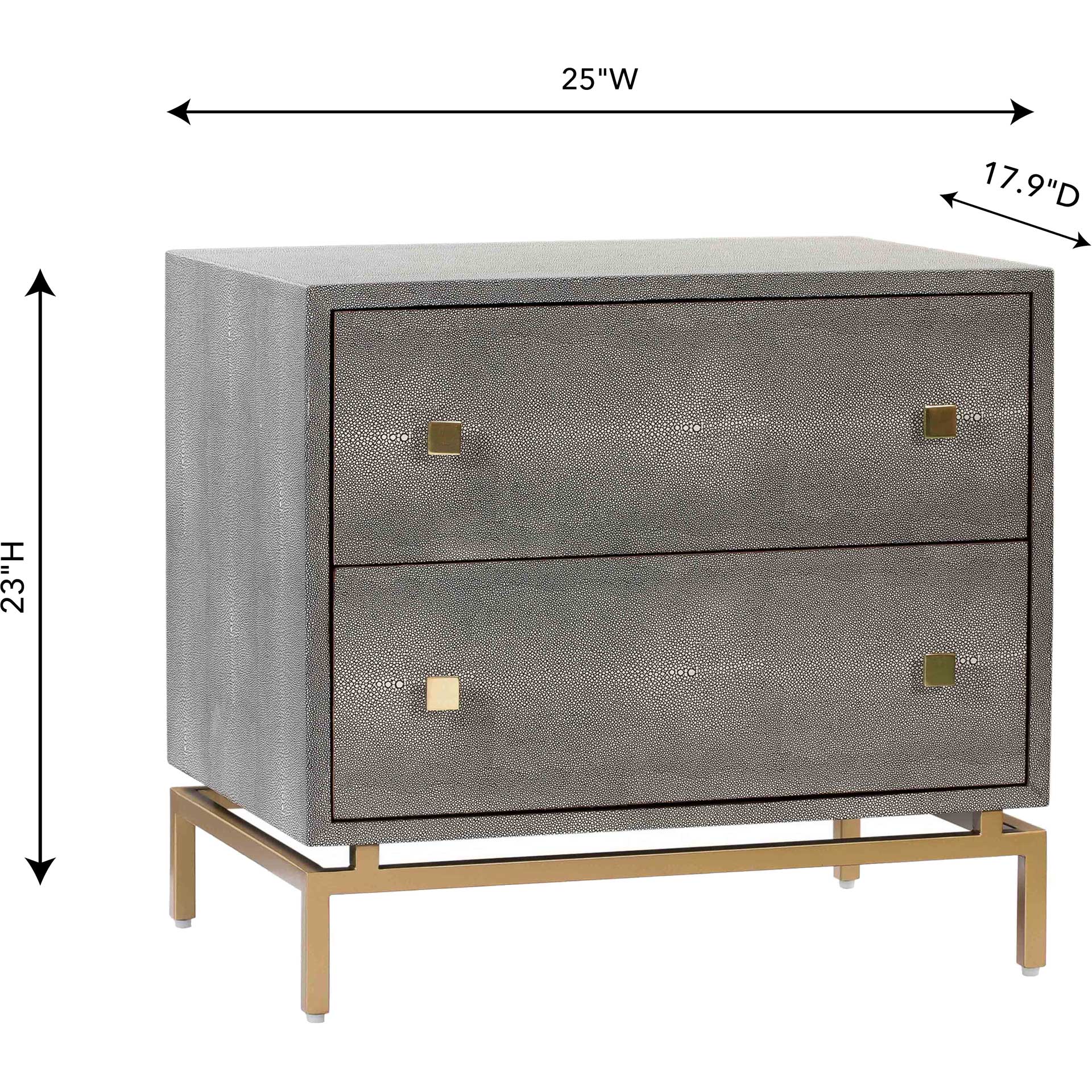 Pedro Shagreen Nightstand Gray - Image 7