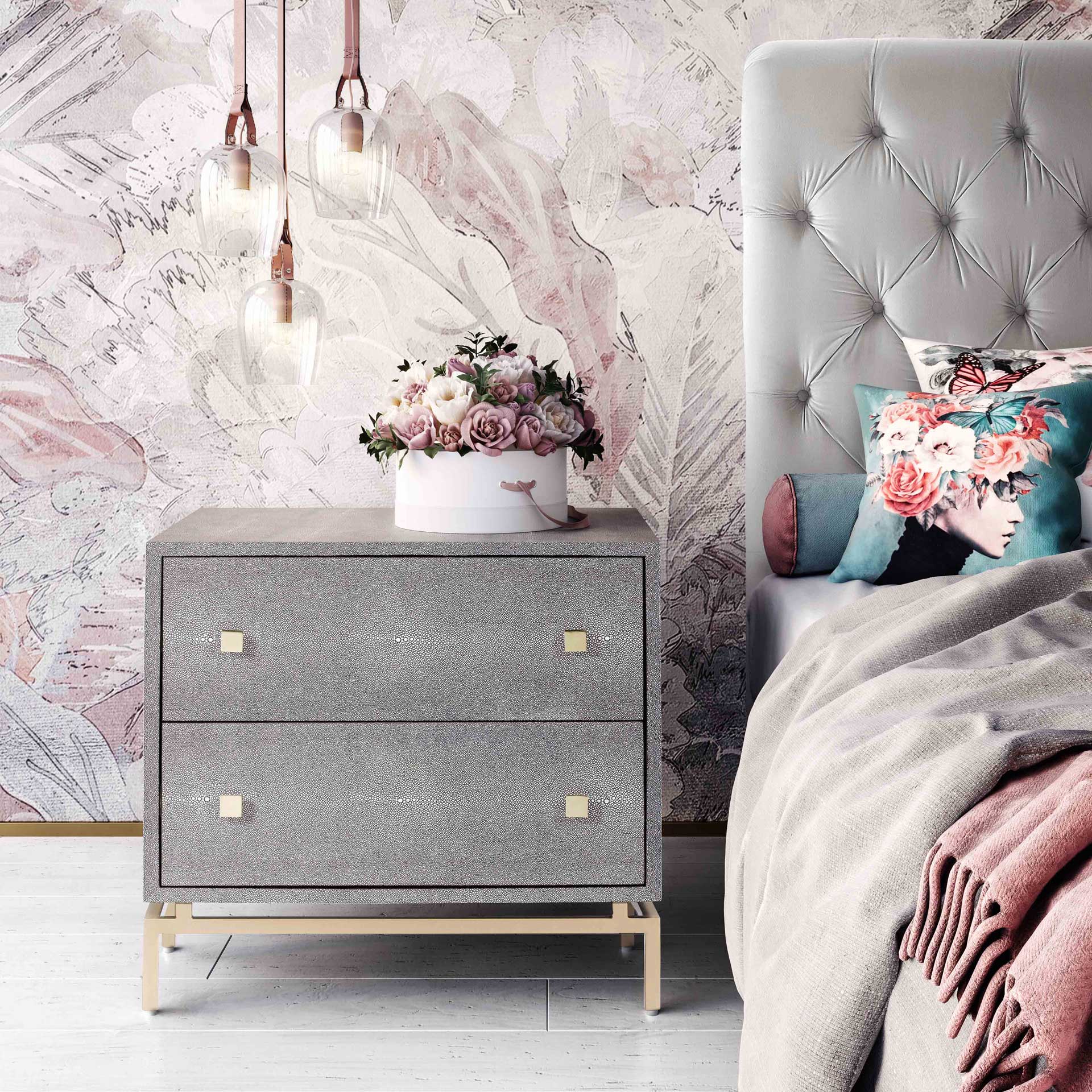 Pedro Shagreen Nightstand Gray - Image 8