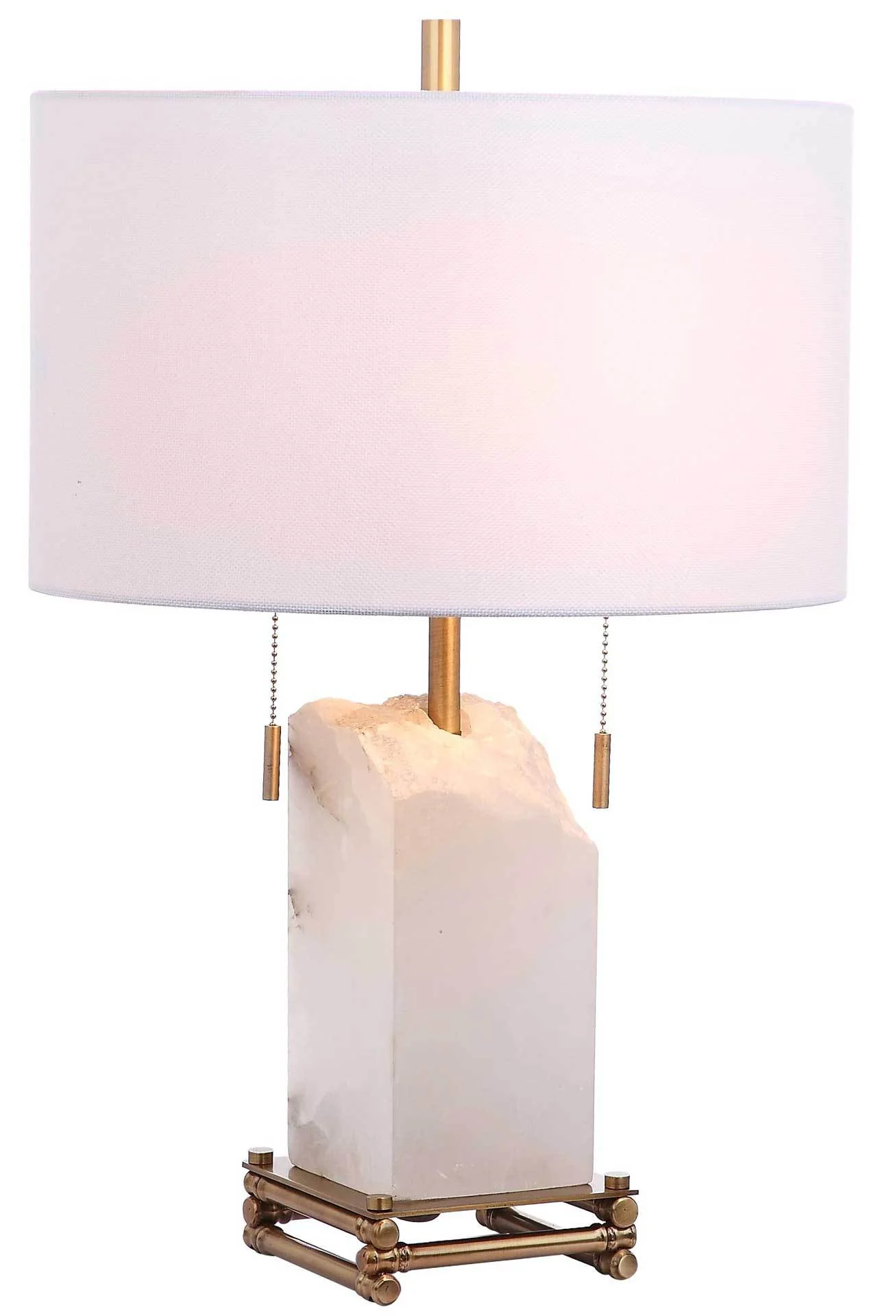 Penny Alabaster Table Lamp White/Gold - Image 2