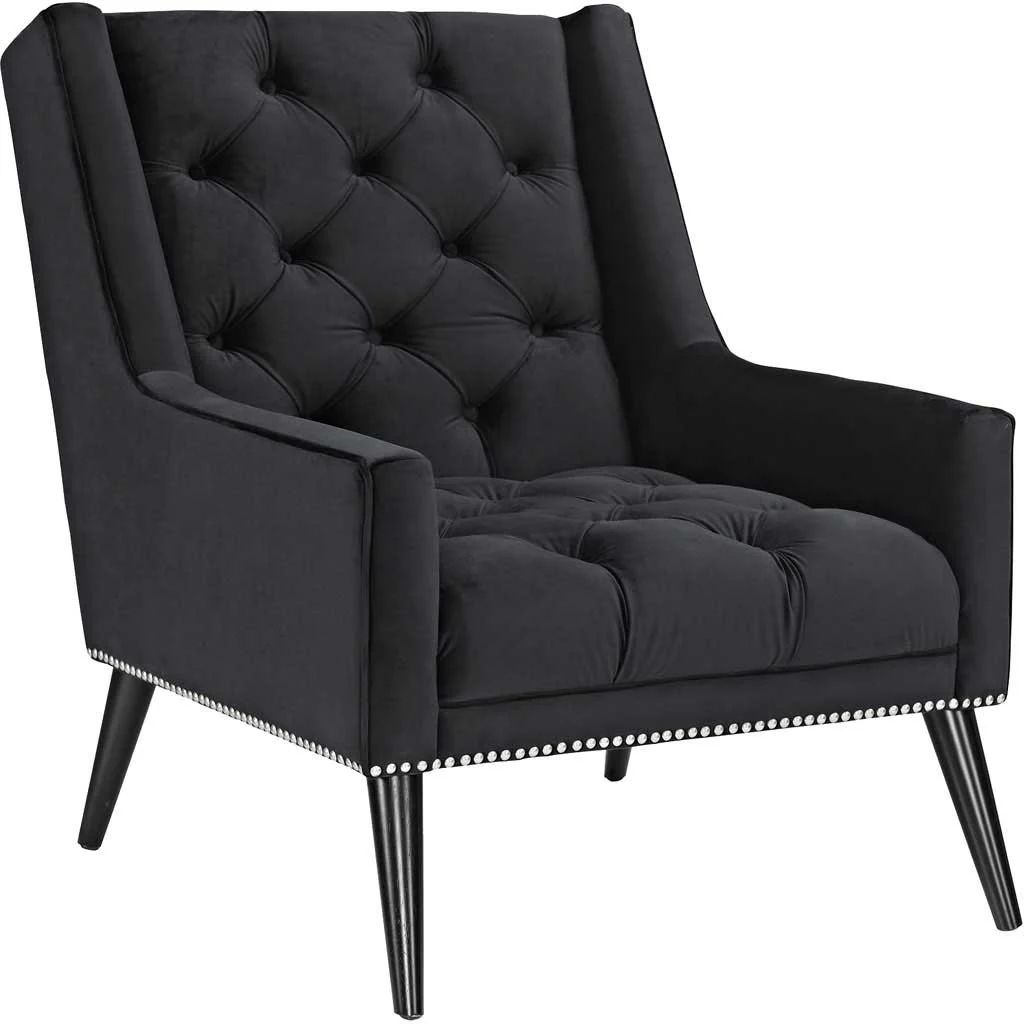 Pericles Velvet Armchair Black - Image 2