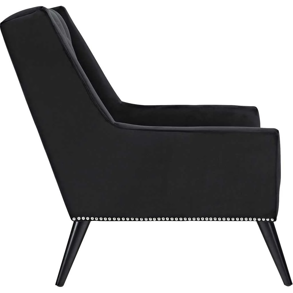 Pericles Velvet Armchair Black - Image 3