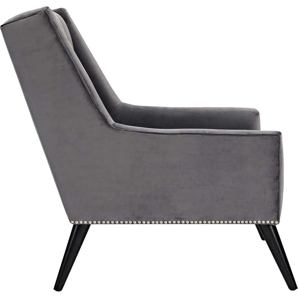 Pericles Velvet Armchair Gray - Image 3