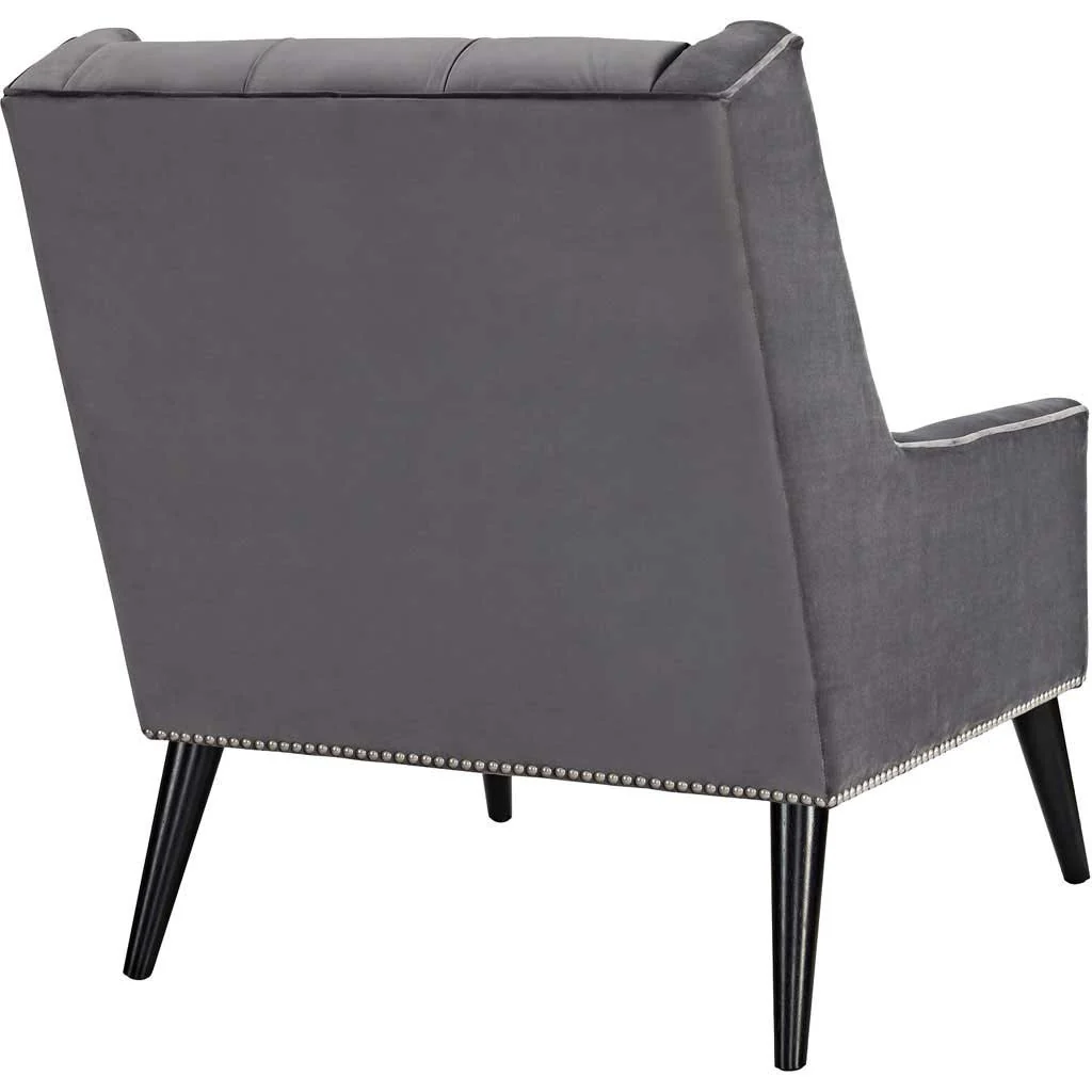 Pericles Velvet Armchair Gray - Image 4