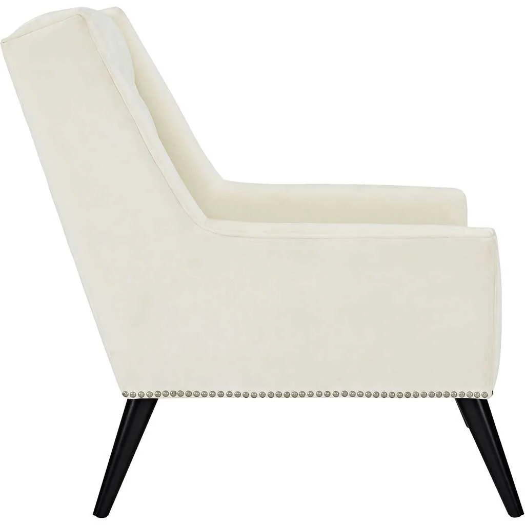 Pericles Velvet Armchair Ivory - Image 3