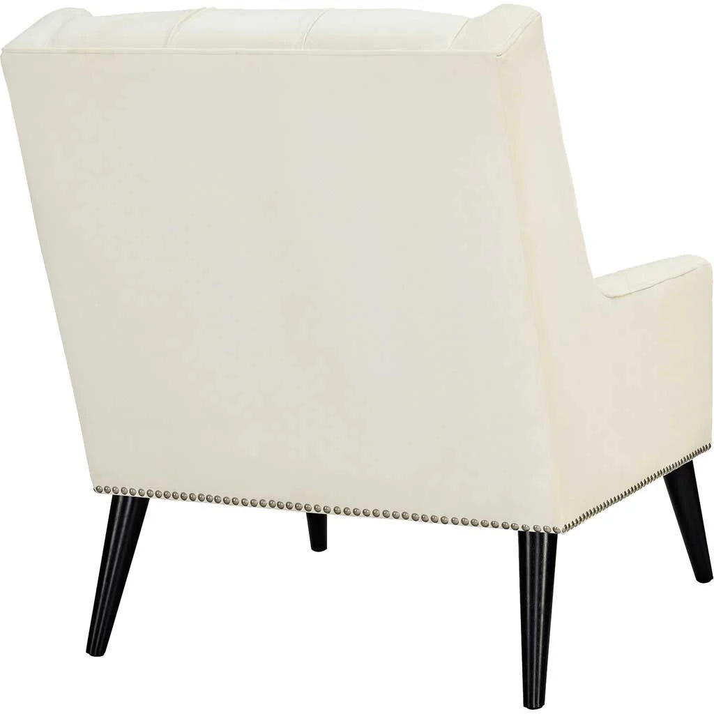 Pericles Velvet Armchair Ivory - Image 4