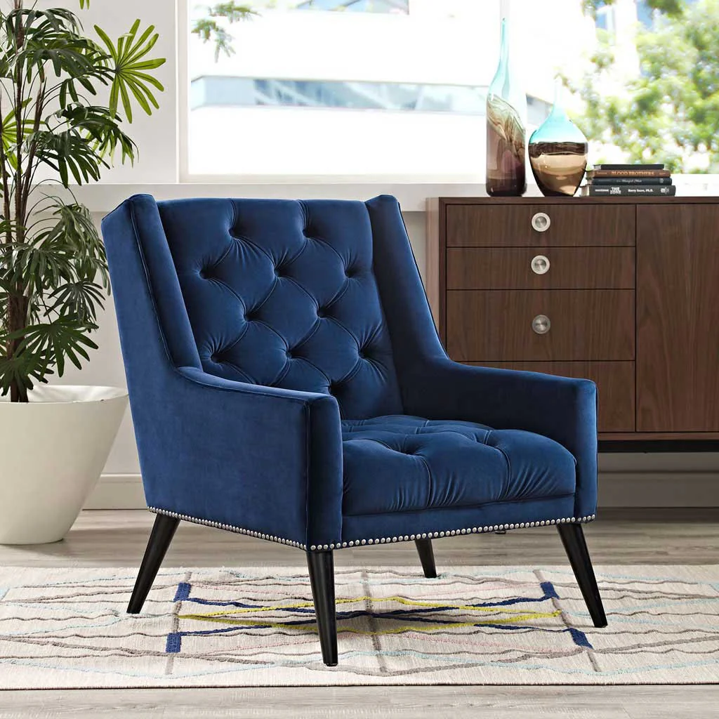 Pericles Velvet Armchair Navy - Image 5