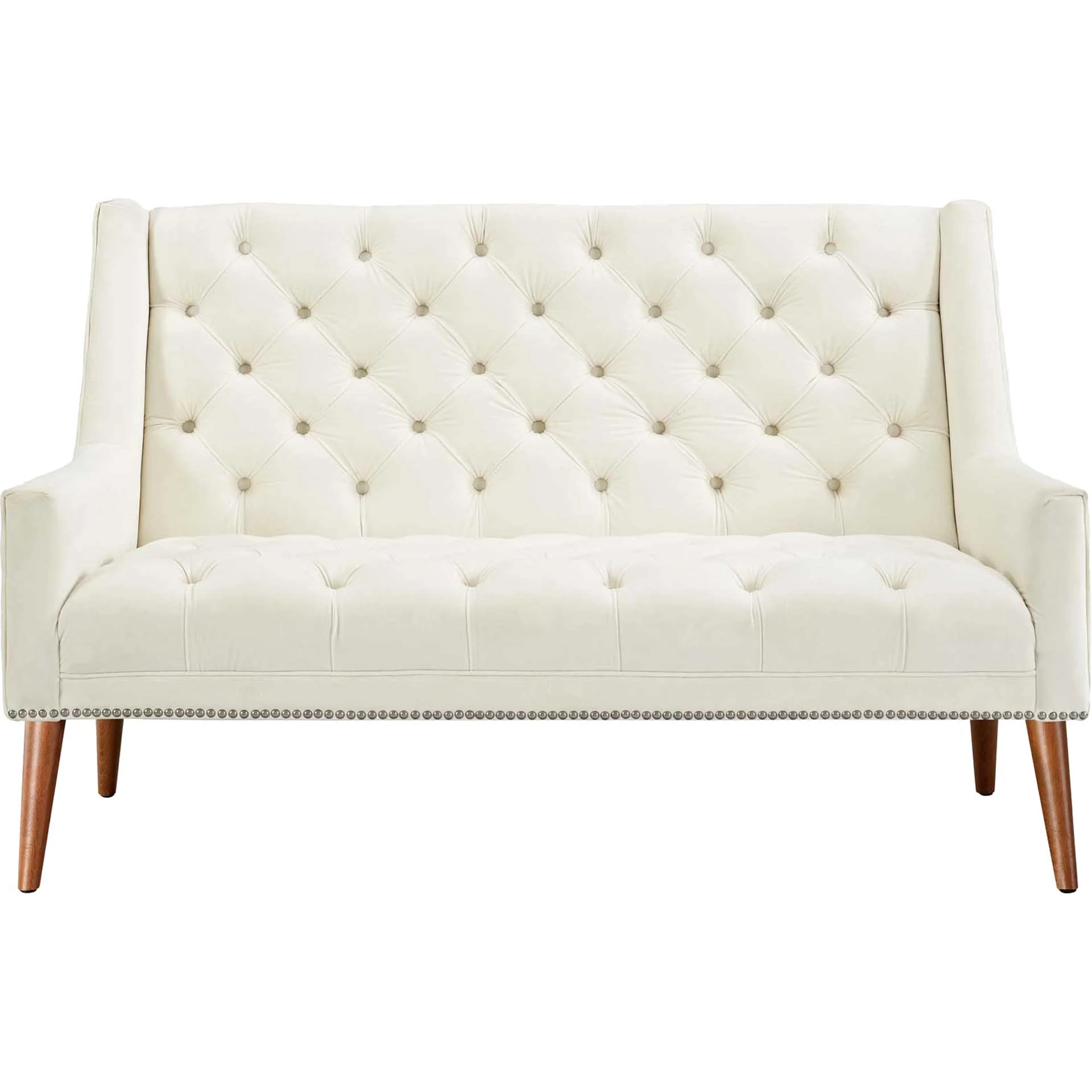 Pericles Velvet Sofa Ivory - Image 2