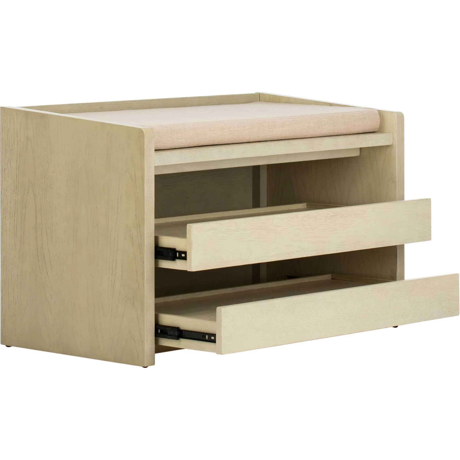 Perla Storage Bench White Wash/Beige - Image 2