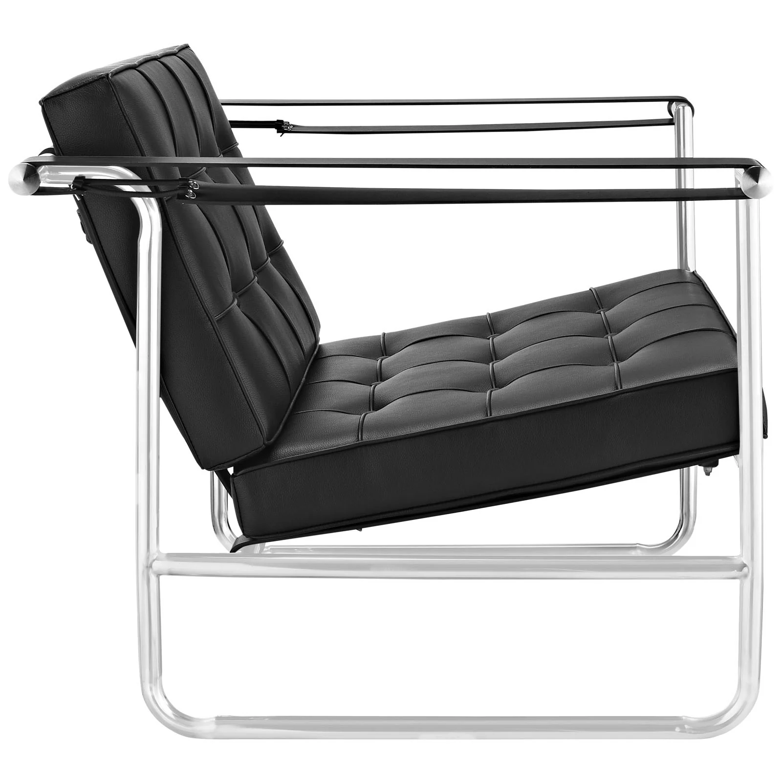 Pero Stainless Steel Lounge Chair Black - Image 2