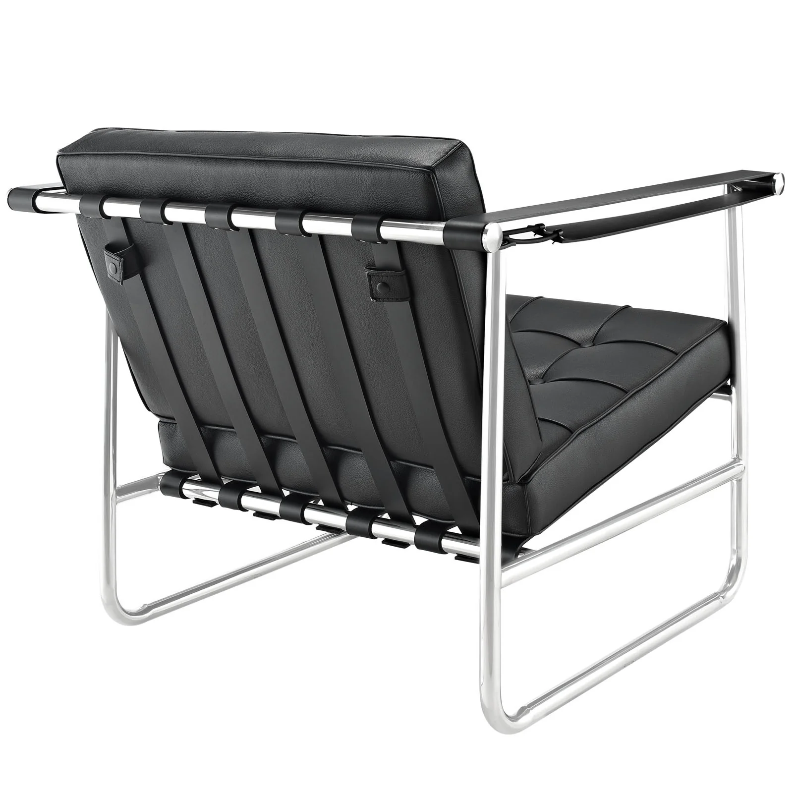 Pero Stainless Steel Lounge Chair Black - Image 3