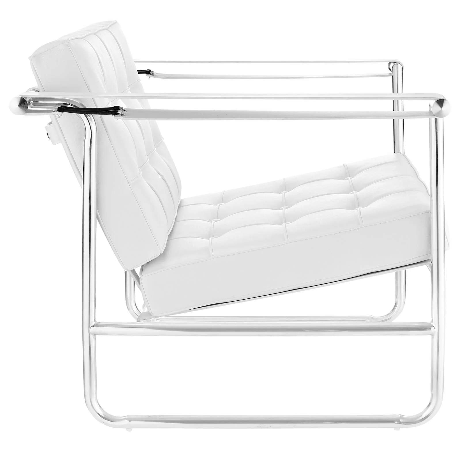 Pero Stainless Steel Lounge Chair White - Image 2