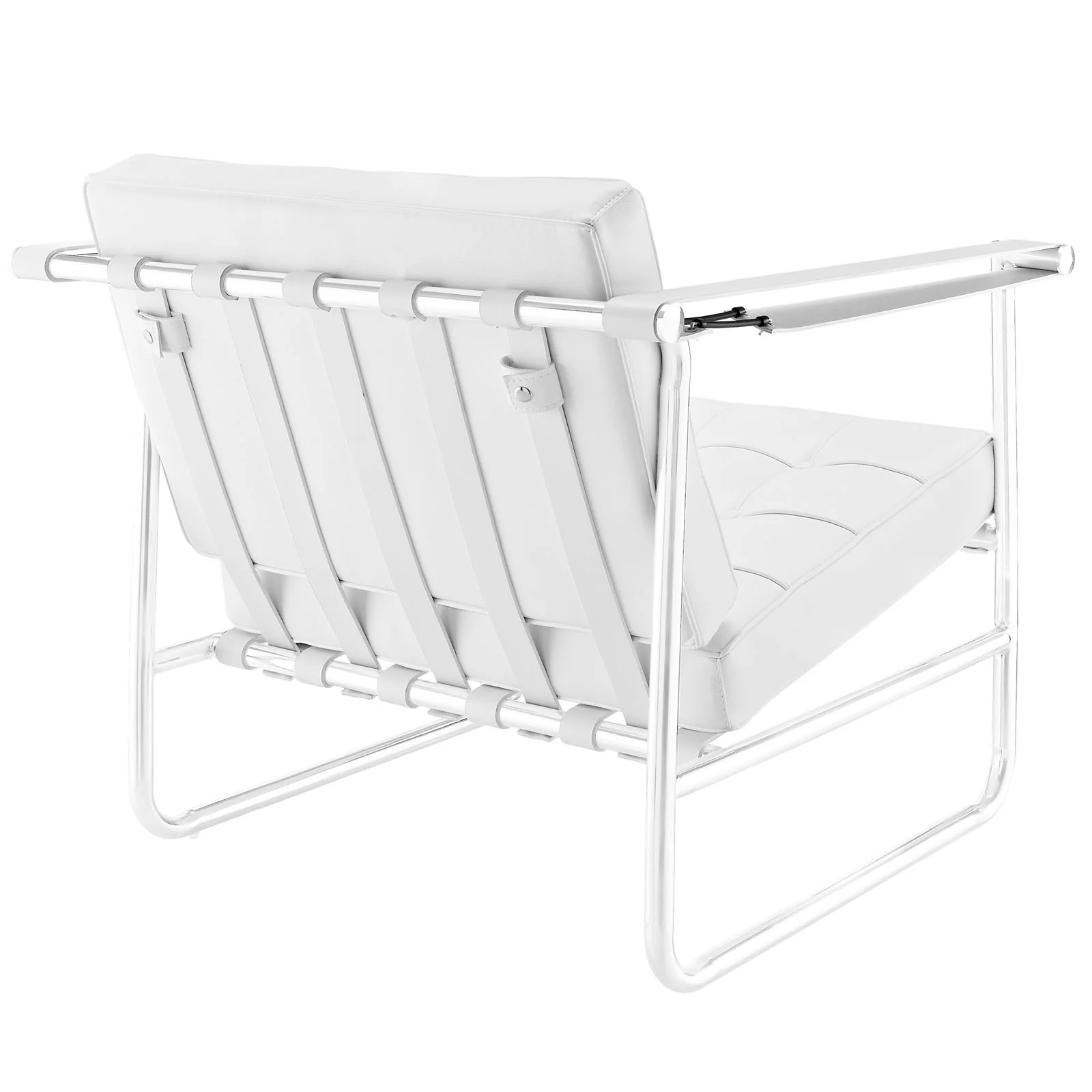 Pero Stainless Steel Lounge Chair White - Image 3