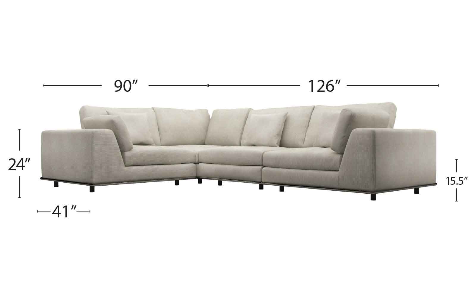 Perry Compact L-Corner Sofa Moonbeam - Image 3