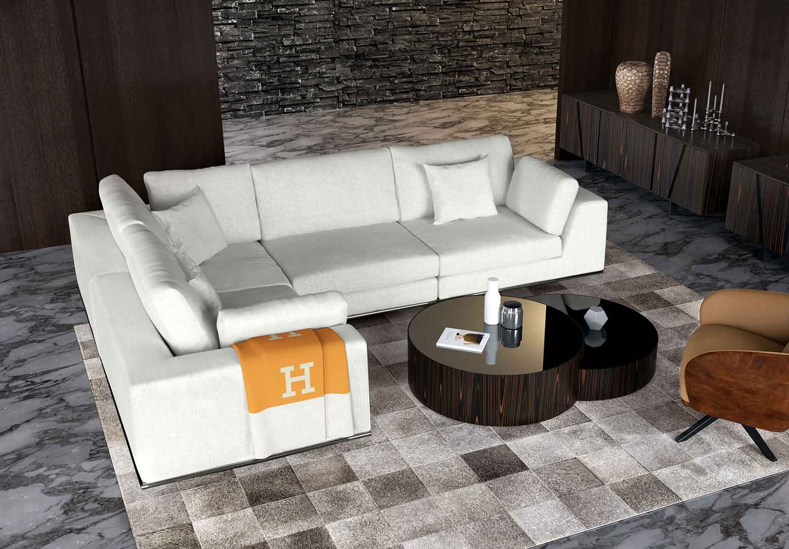 Perry Compact L-Corner Sofa Moonbeam - Image 4
