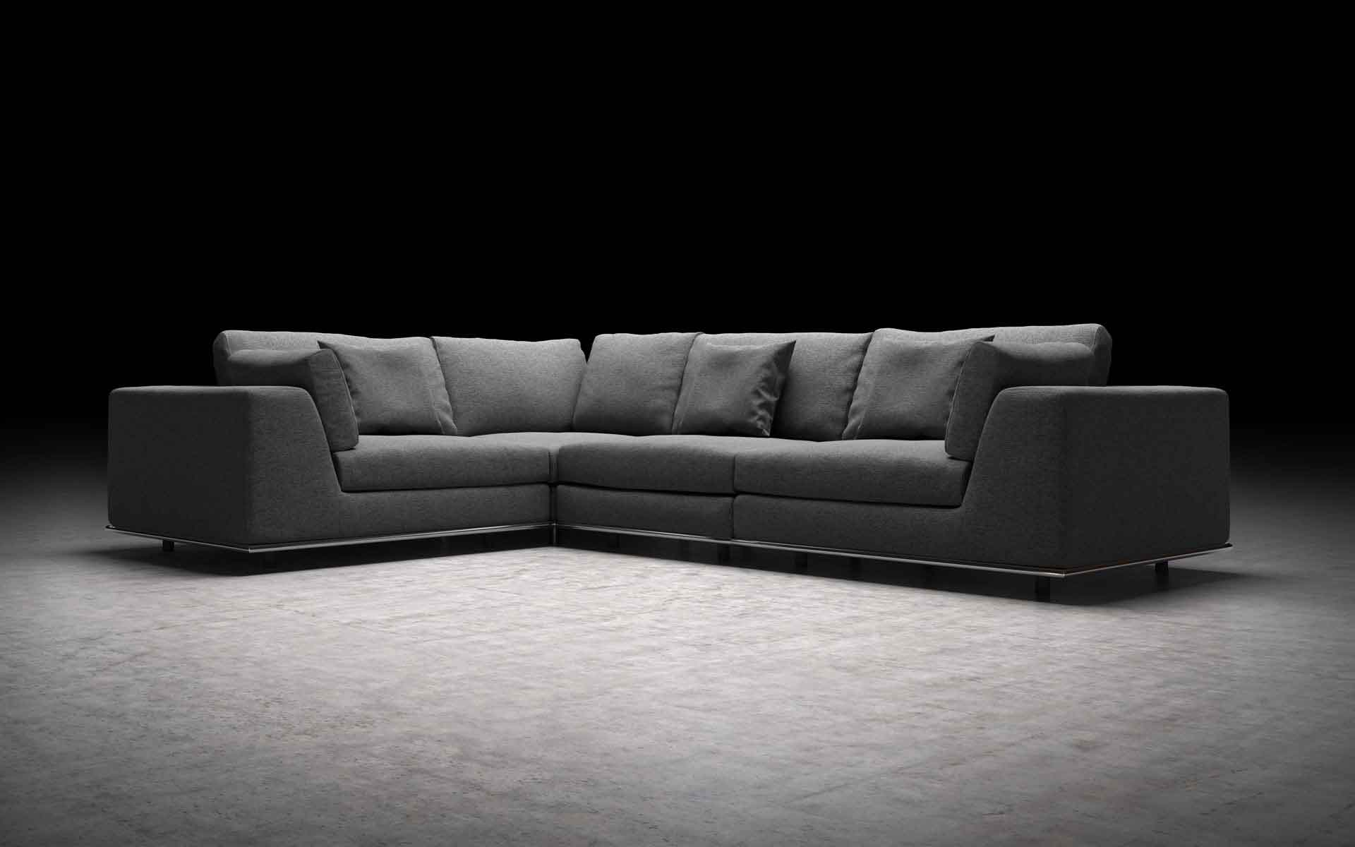 Perry Compact L-Corner Sofa Sofa Shadow Gray - Image 3