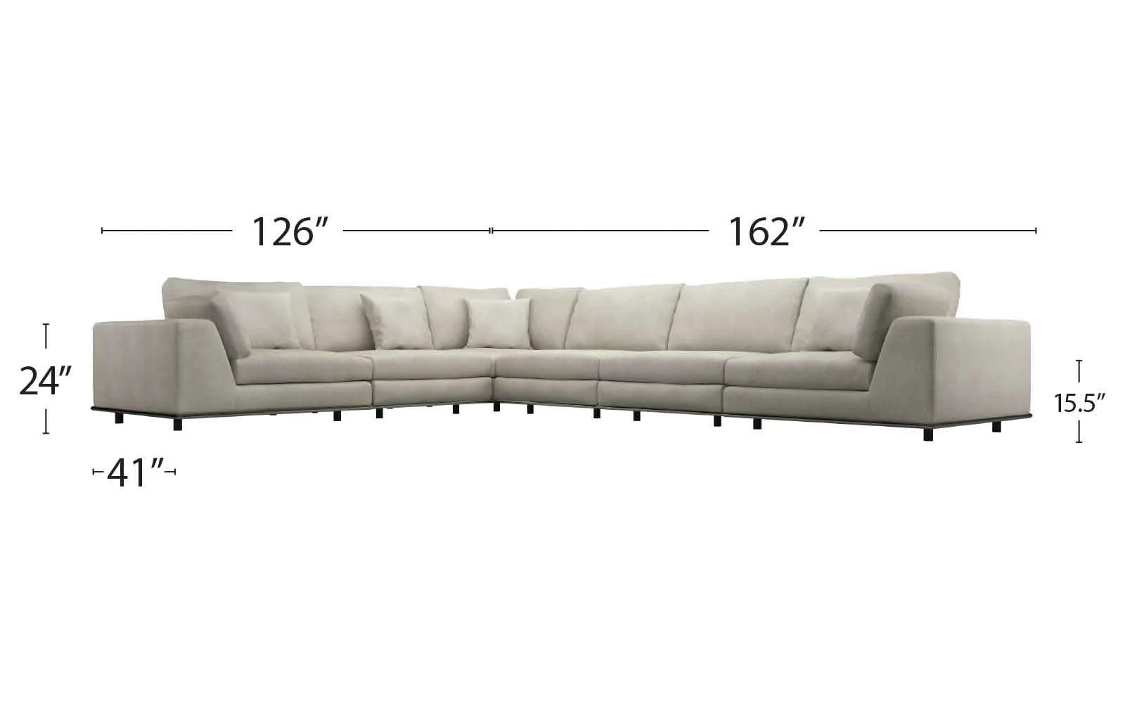 Perry Extended L-Corner Sofa Moonbeam - Image 3