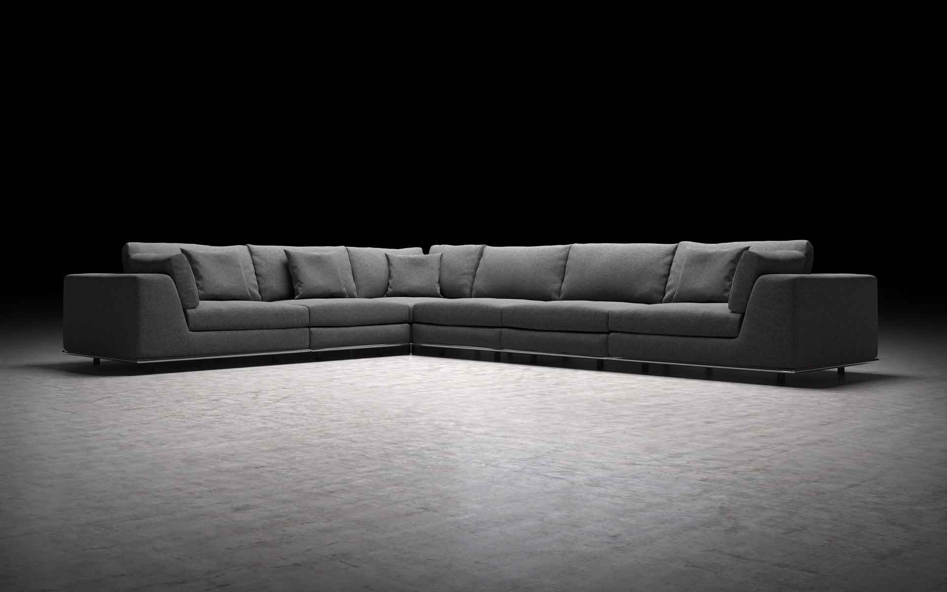 Perry Extended L-Corner Sofa Shadow Gray - Image 3