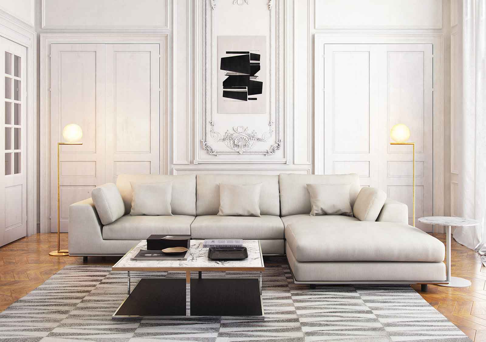 Perry Sectional Sofa Moonbeam - Image 4