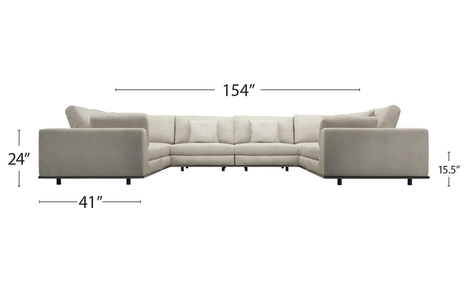 Perry U-Sectional Sofa Moonbeam - Image 3