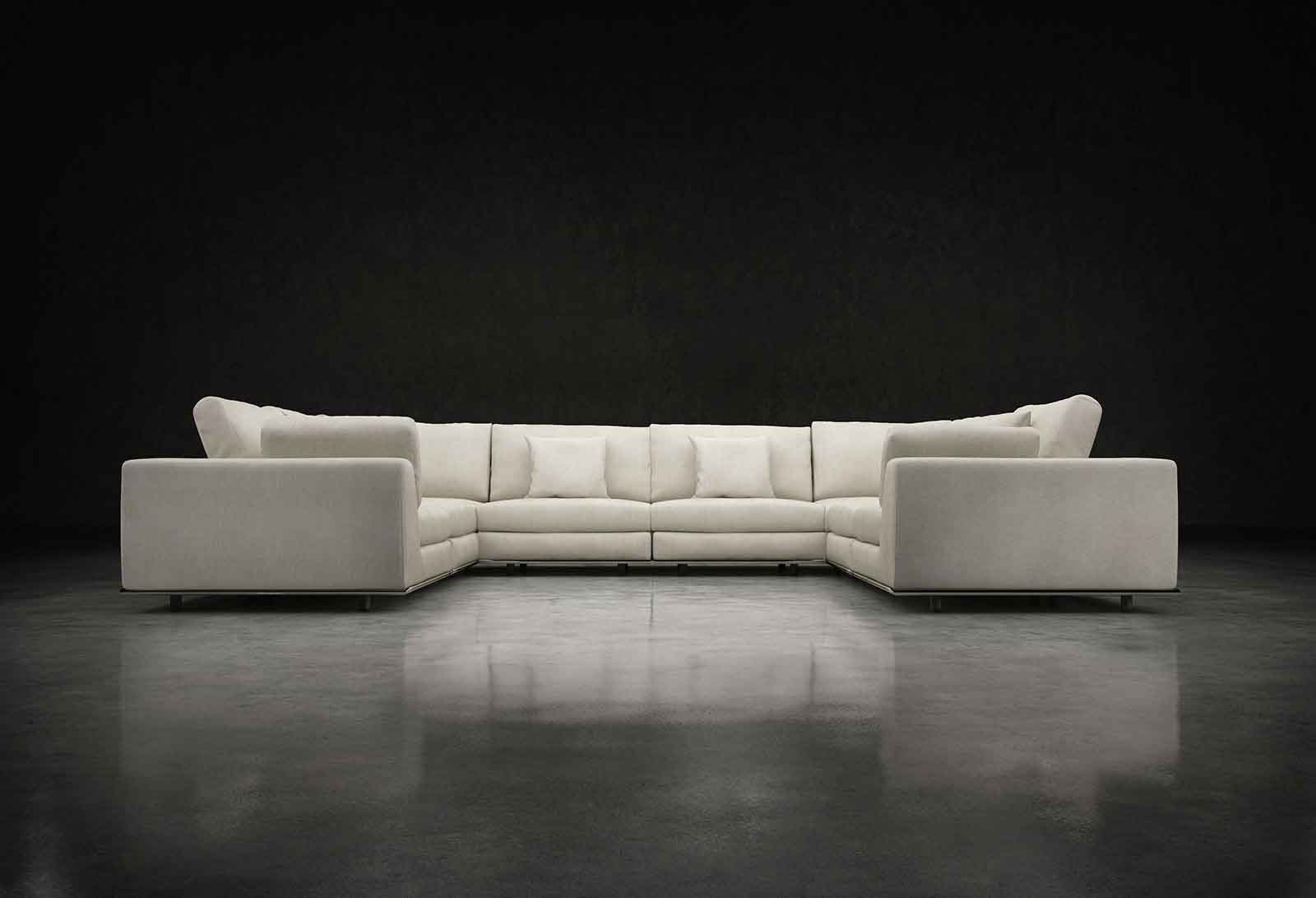 Perry U-Sectional Sofa Moonbeam - Image 4