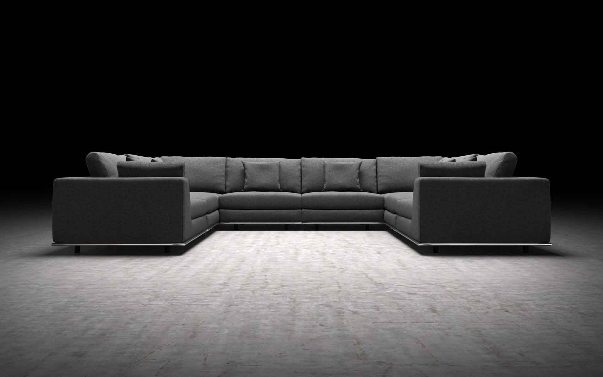 Perry U-Sectional Sofa Shadow Gray - Image 2