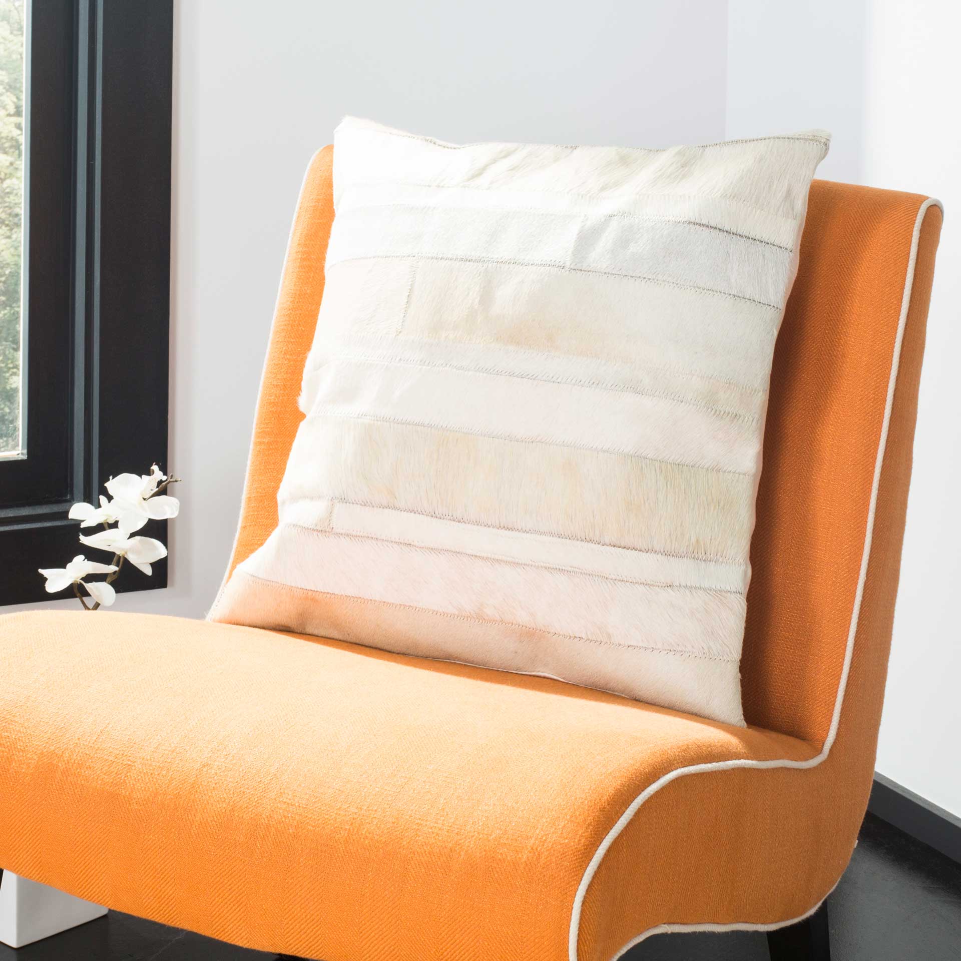 Pervade Cowhide Pillow Beige - Image 2