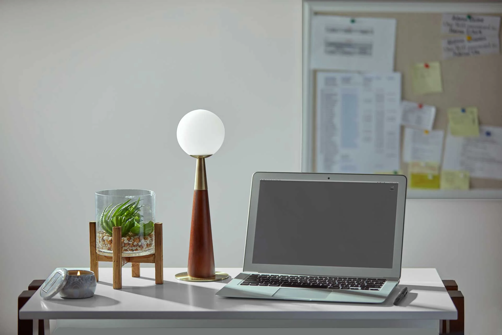 Pessac LED Accent Lamp Black/Walnut - Image 3