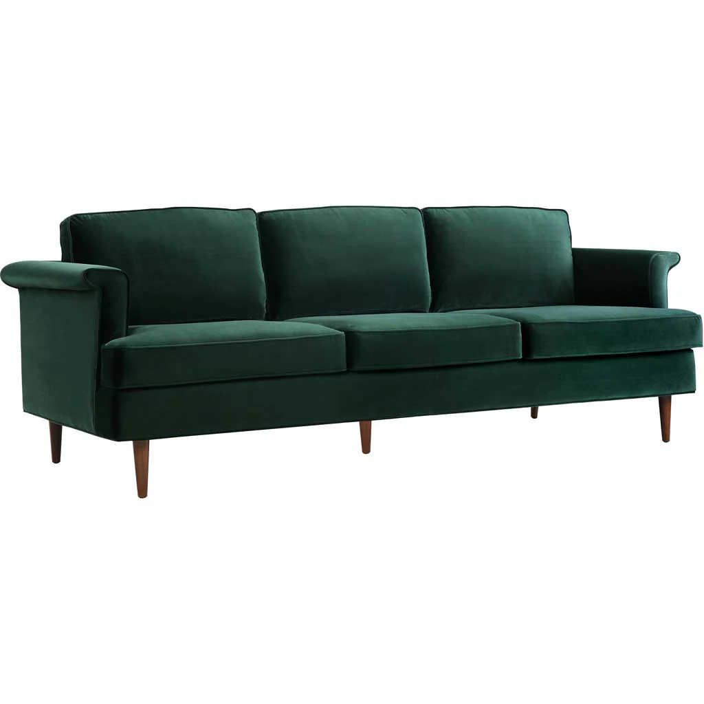Pessac Velvet Sofa Forest Green - Image 4