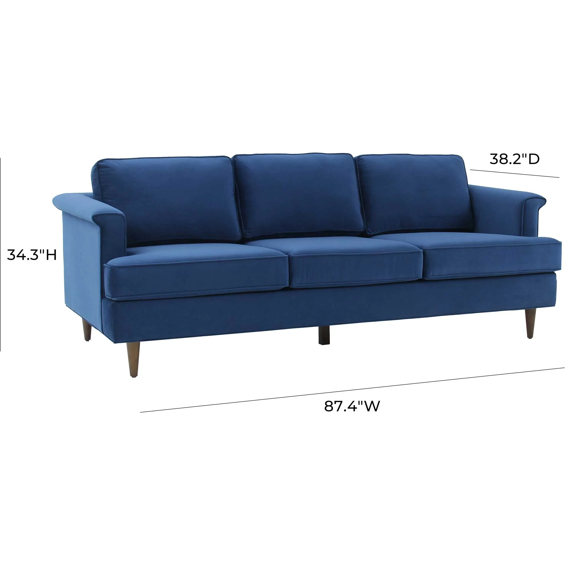 Pessac Velvet Sofa Navy - Image 5