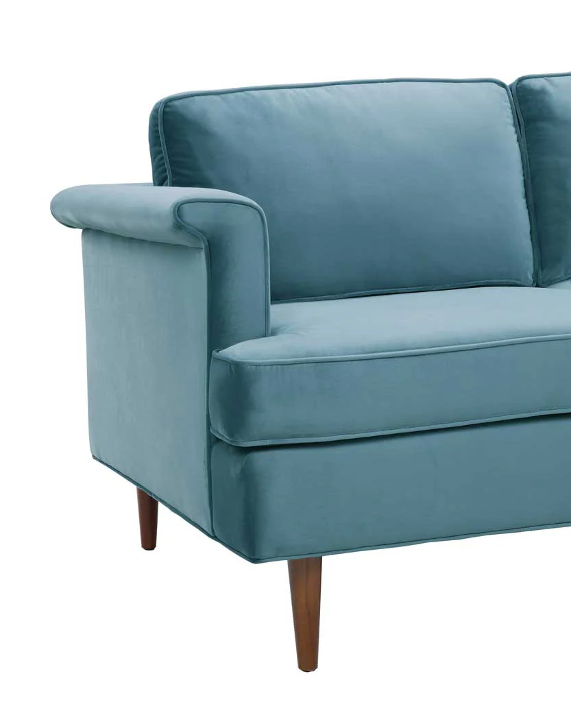 Pessac Velvet Sofa Sea Blue - Image 4