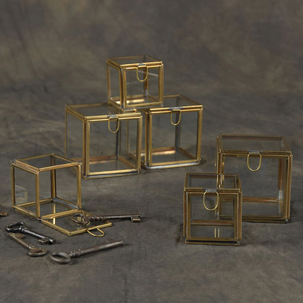 Peter Demi Leaded Glass Box Brass - Image 5