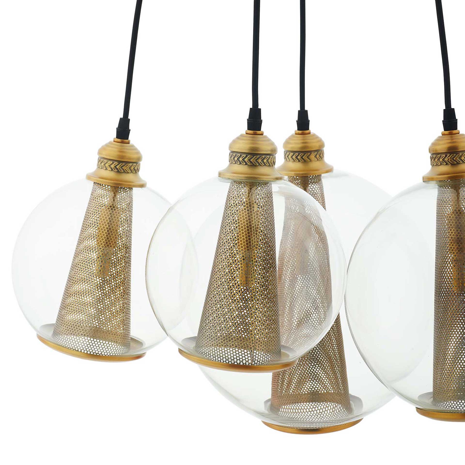 Phillip 5 Cone Chandelier Brass Gold/Black - Image 3