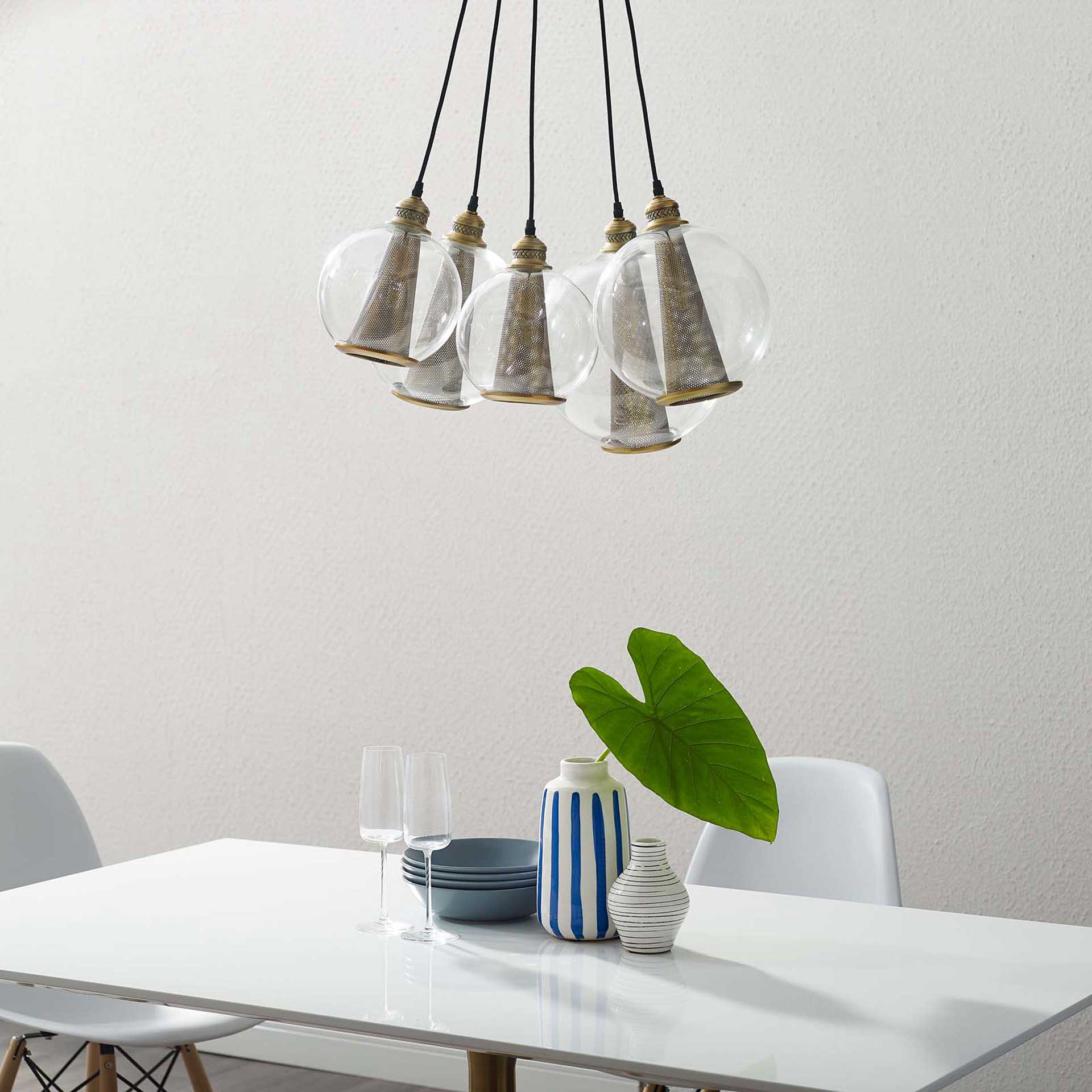 Phillip 5 Cone Chandelier Brass Gold/Black - Image 4