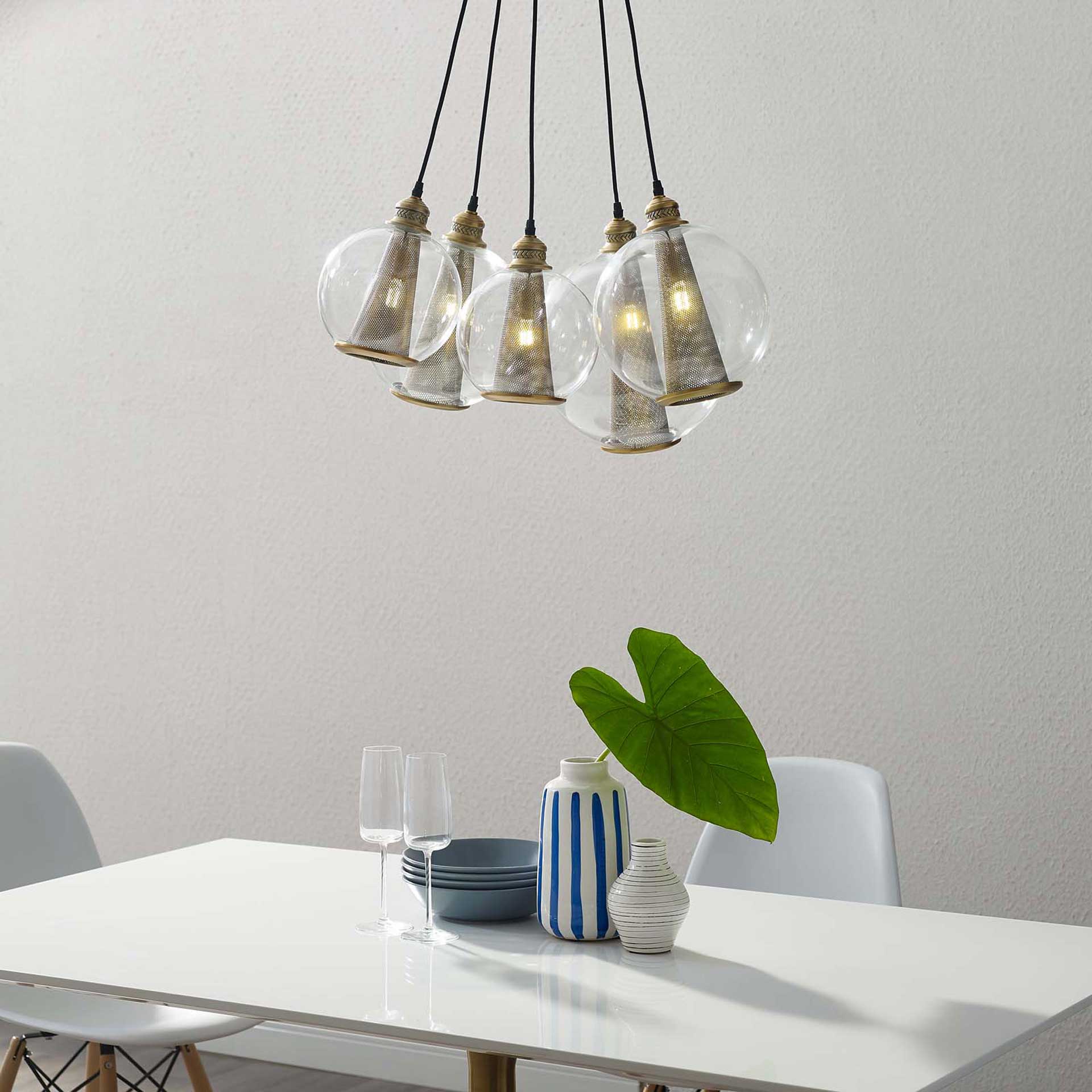 Phillip 5 Cone Chandelier Brass Gold/Black - Image 5