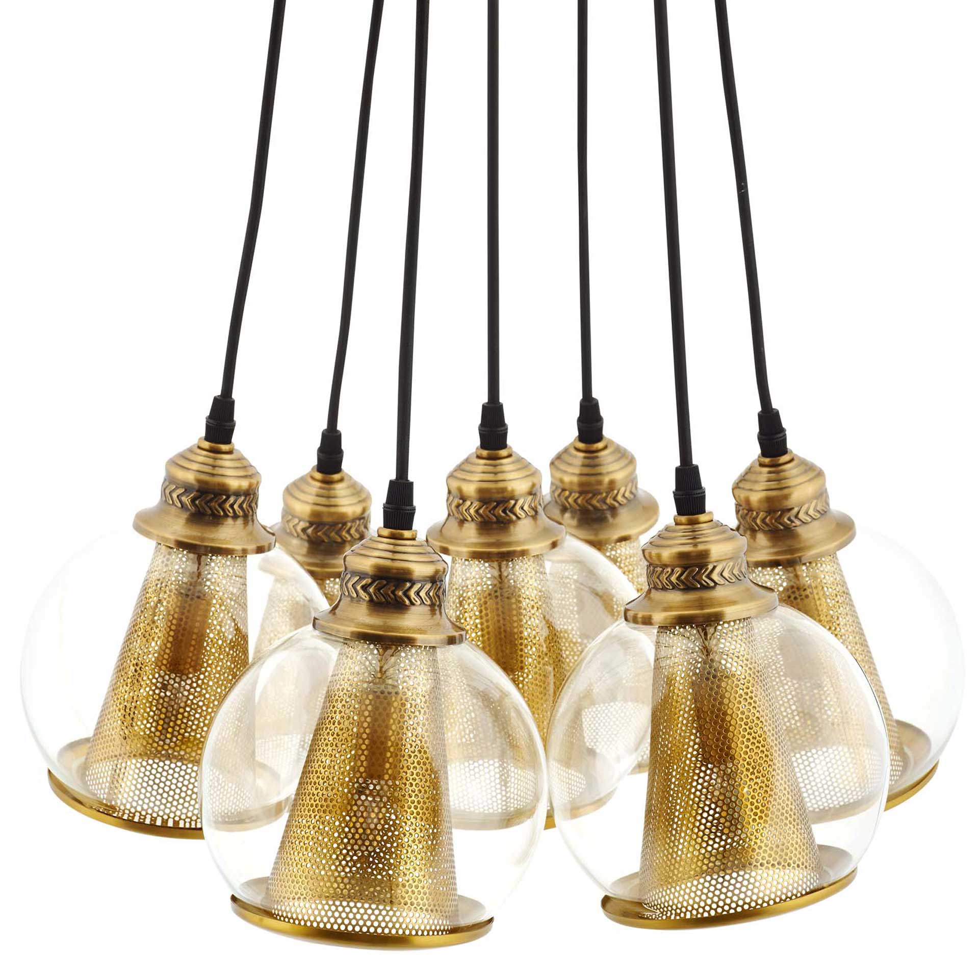 Phillip 7 Cone Chandelier Brass Gold/Black - Image 2