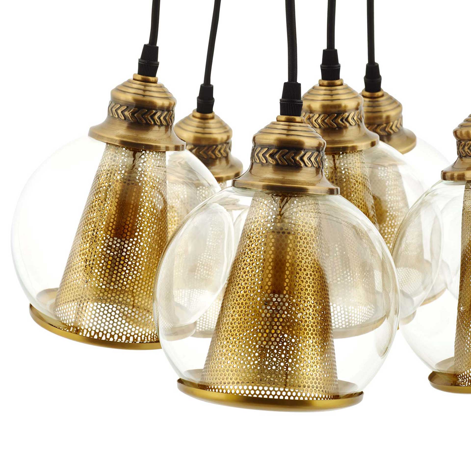 Phillip 7 Cone Chandelier Brass Gold/Black - Image 3