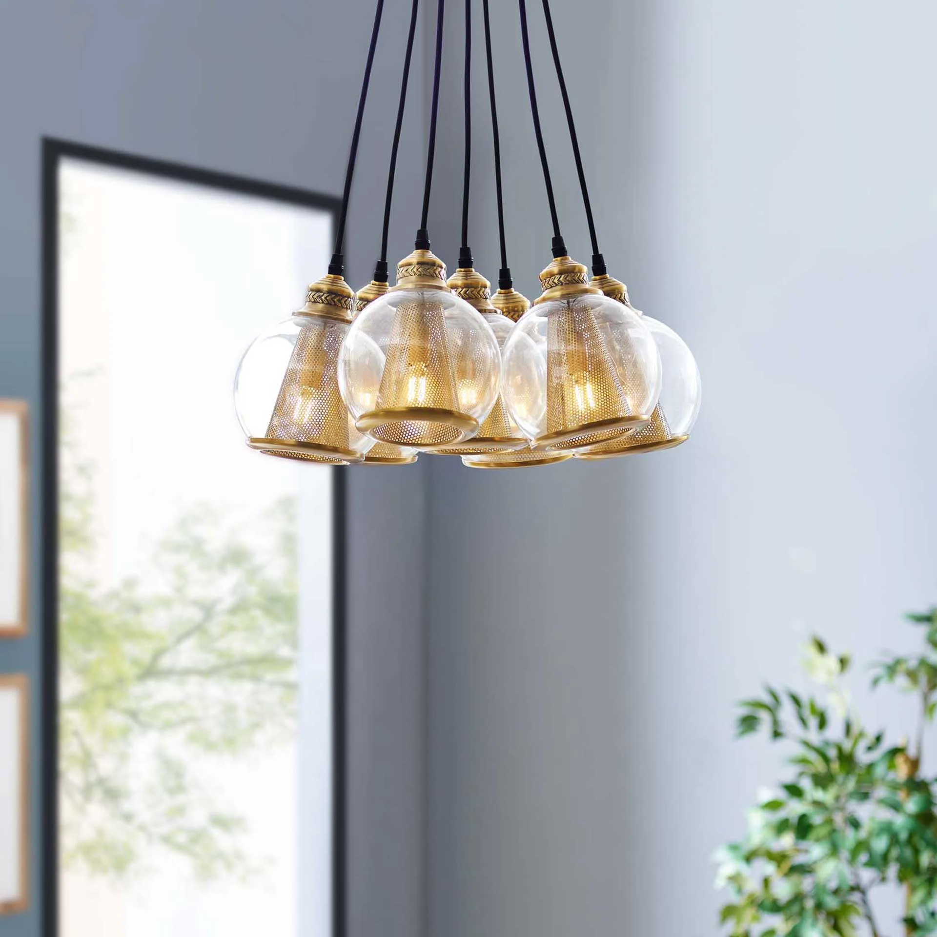 Phillip 7 Cone Chandelier Brass Gold/Black - Image 4