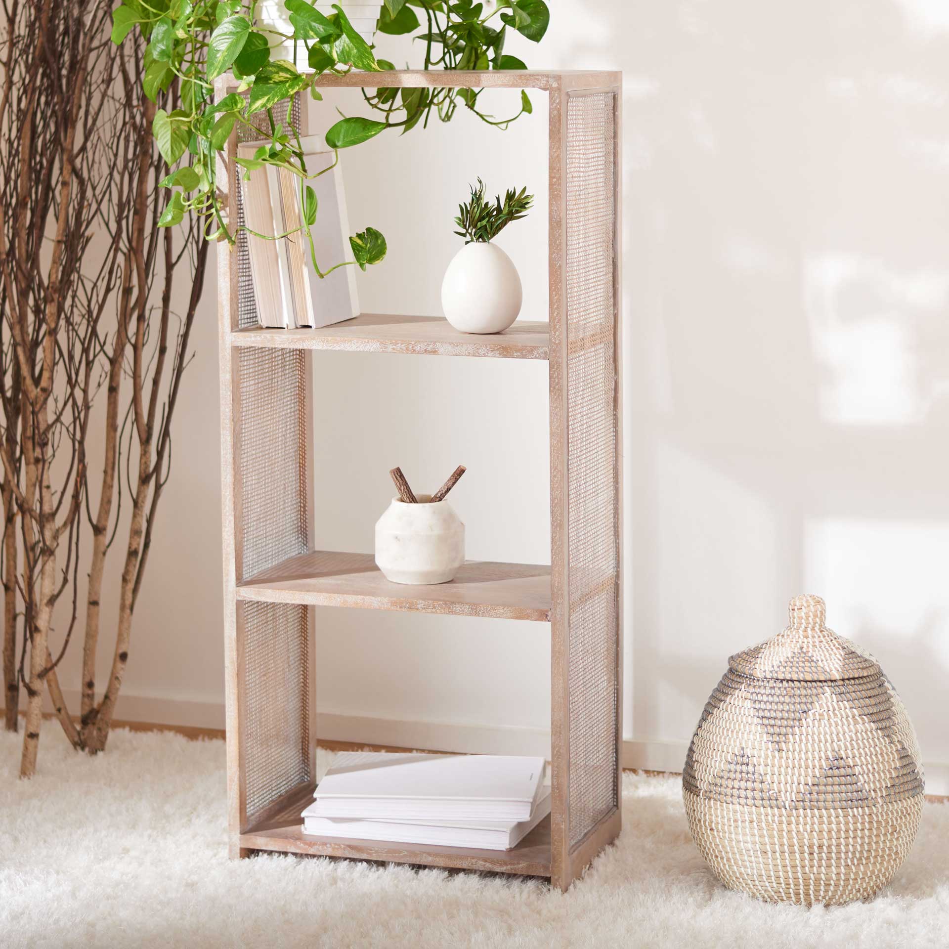 Phoebe 3 Shelf Etagere Gray White Wash - Image 5