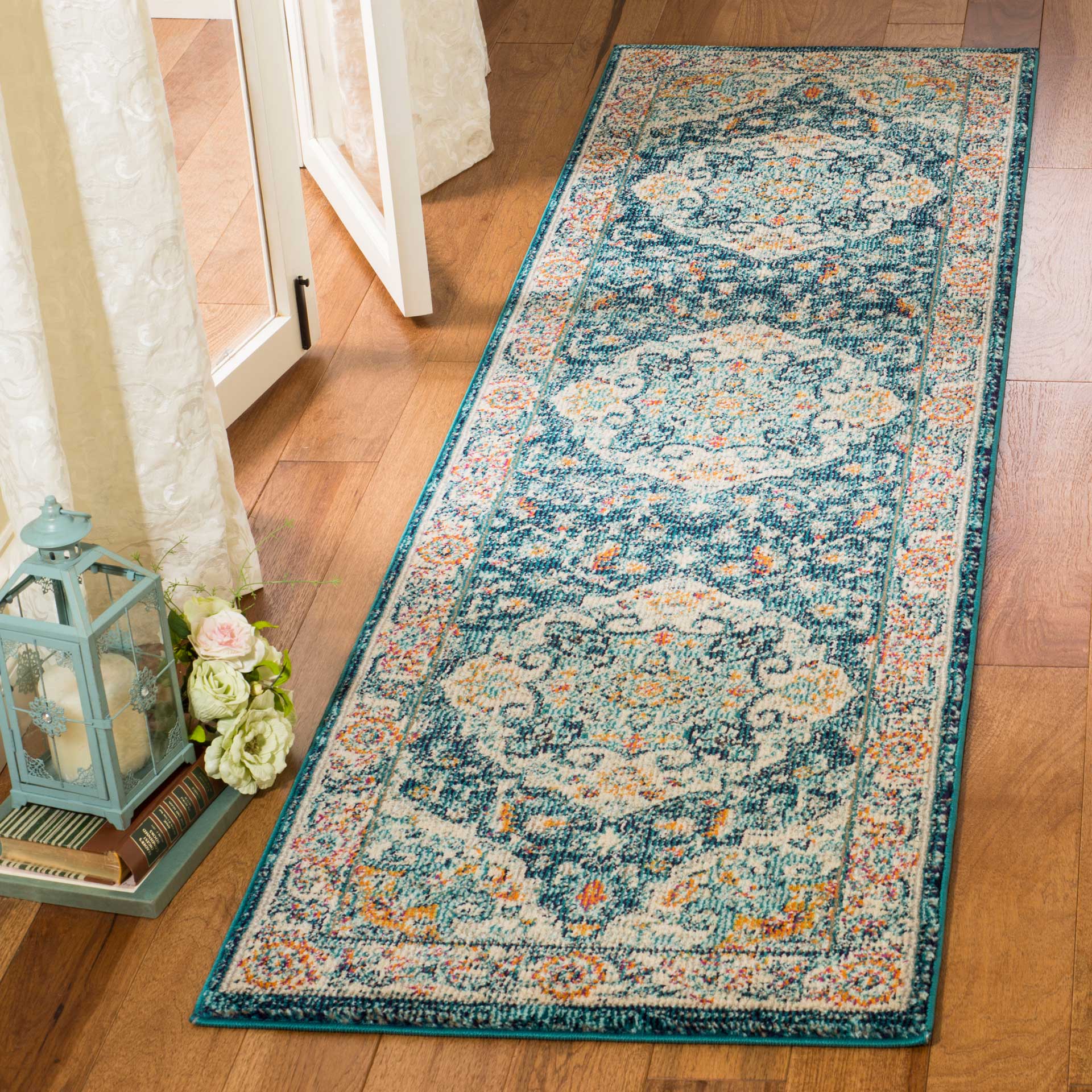 Phoenix Ivory/Blue Runner Rug - Image 2