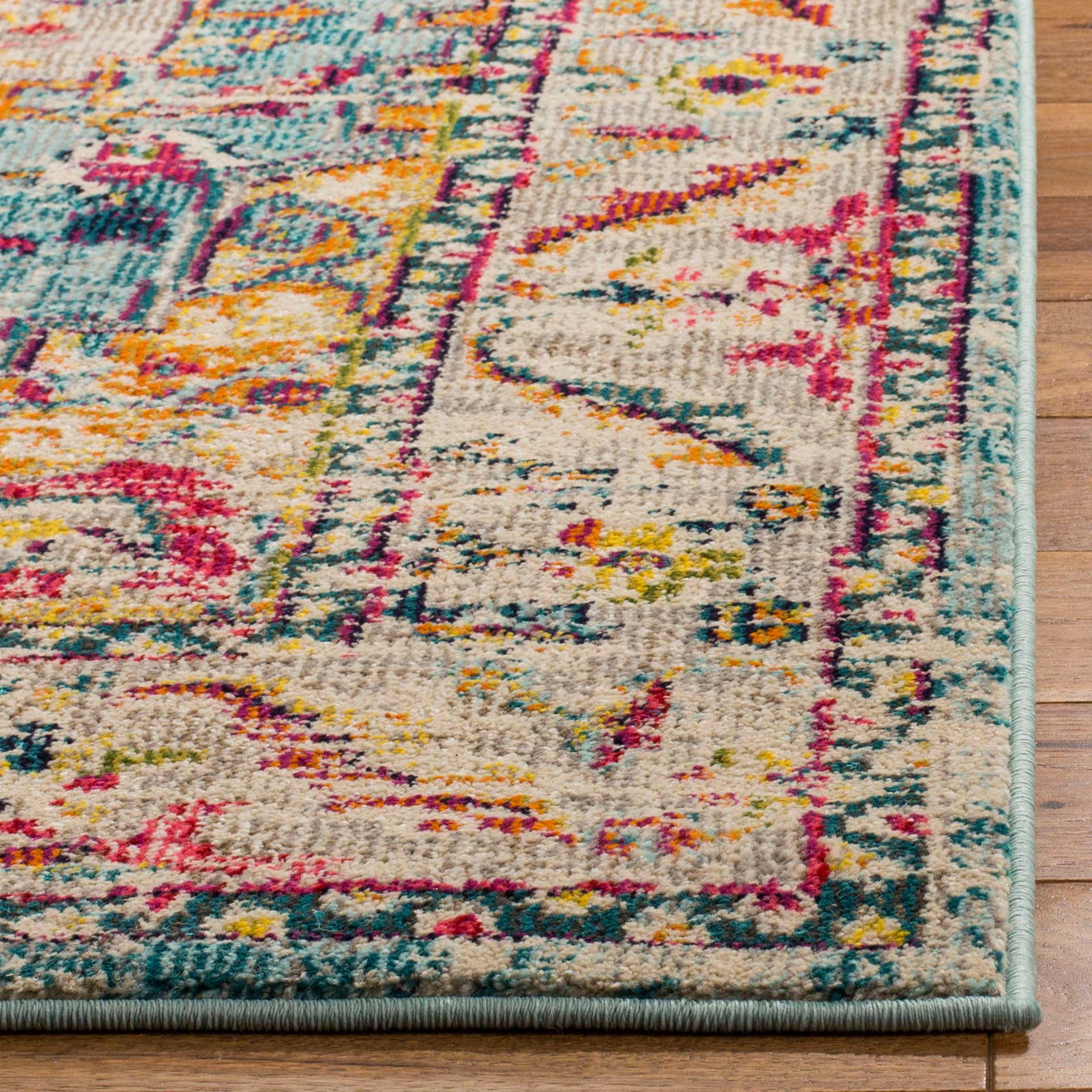 Phoenix Turquoise/Beige Area Rug - Image 3
