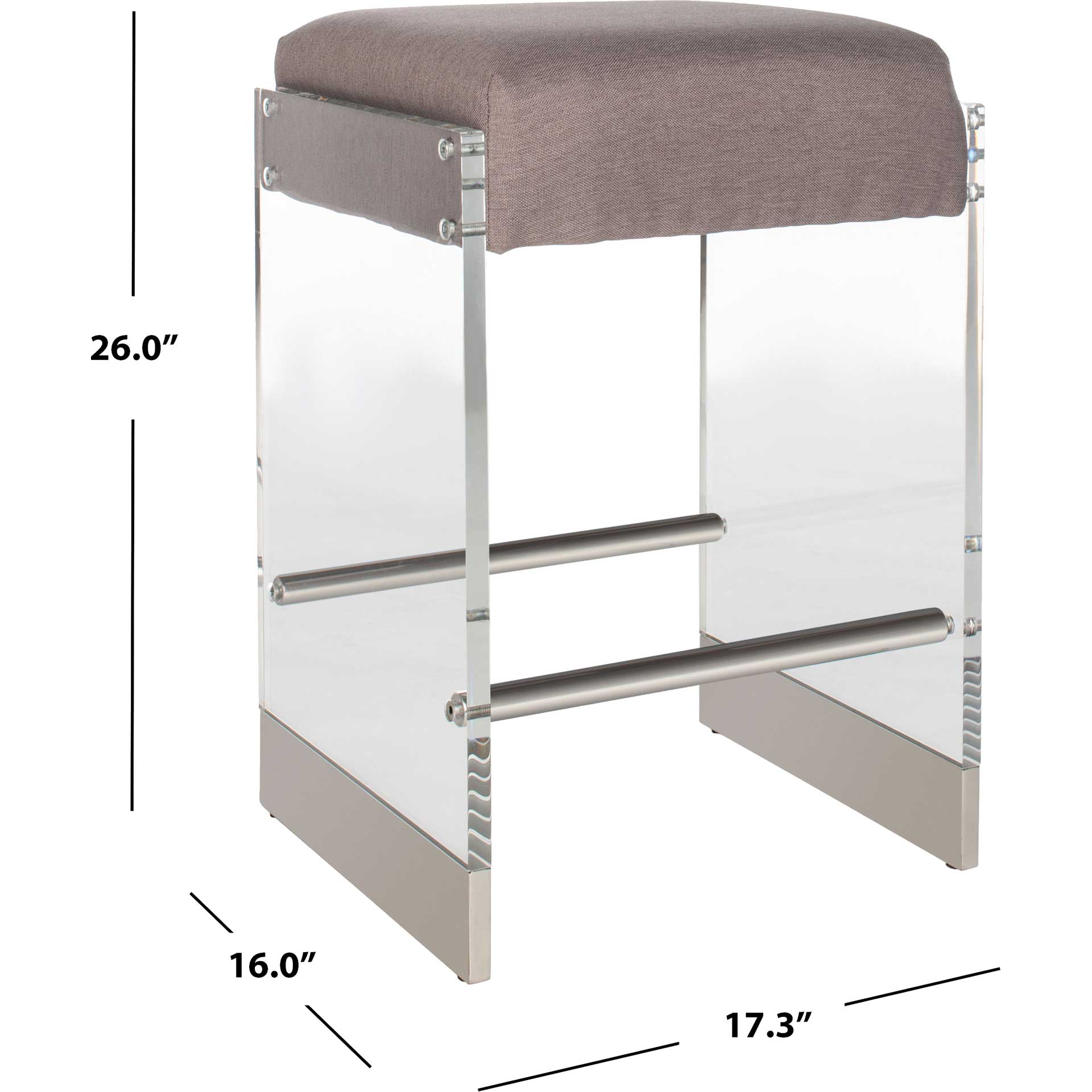 Pickford Acrylic Counter Stool Gray - Image 7