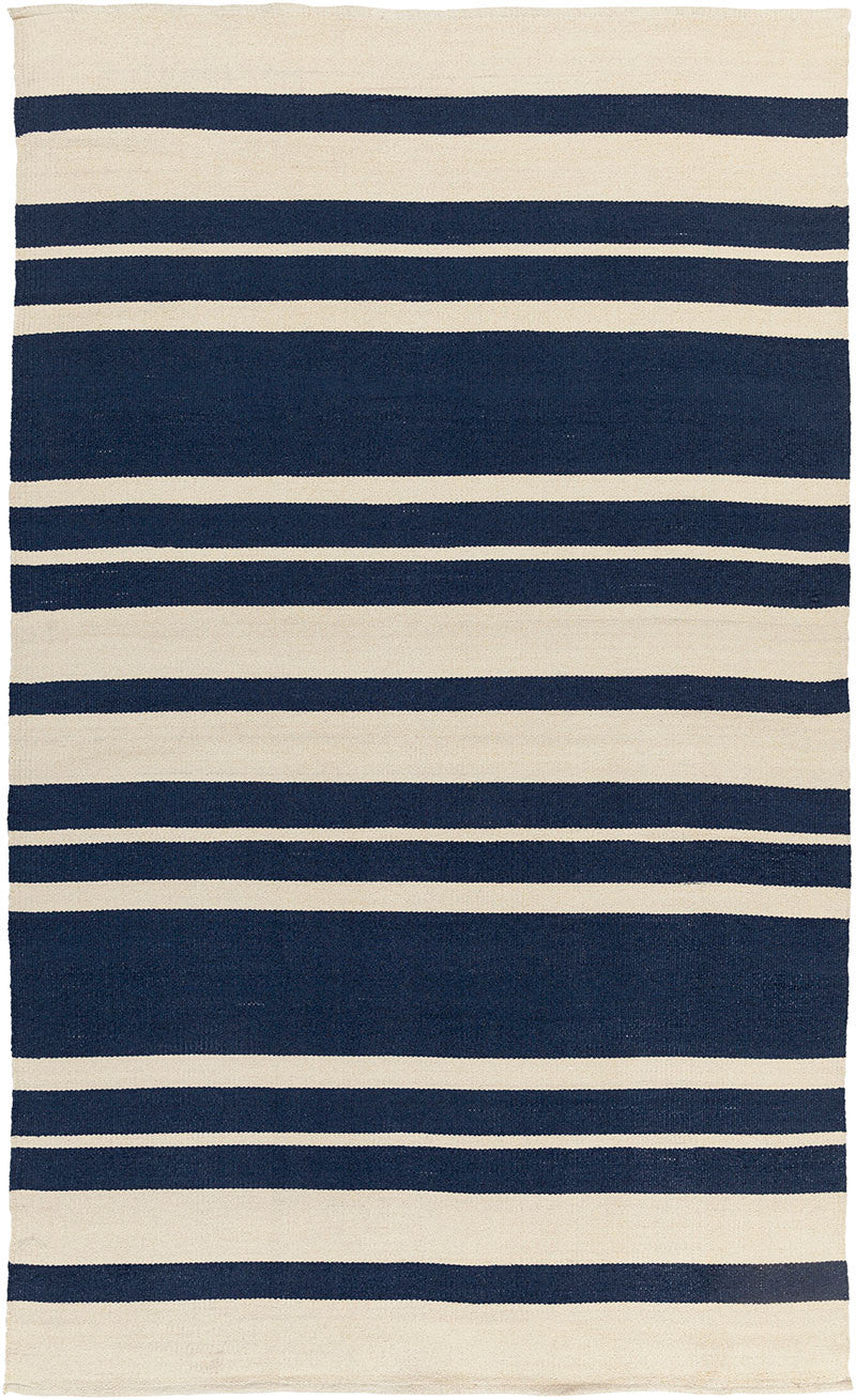 Picnic Striped Navy/Ivory Area Rug - Image 2