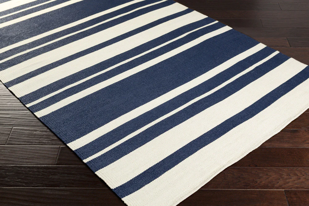 Picnic Striped Navy/Ivory Area Rug - Image 3