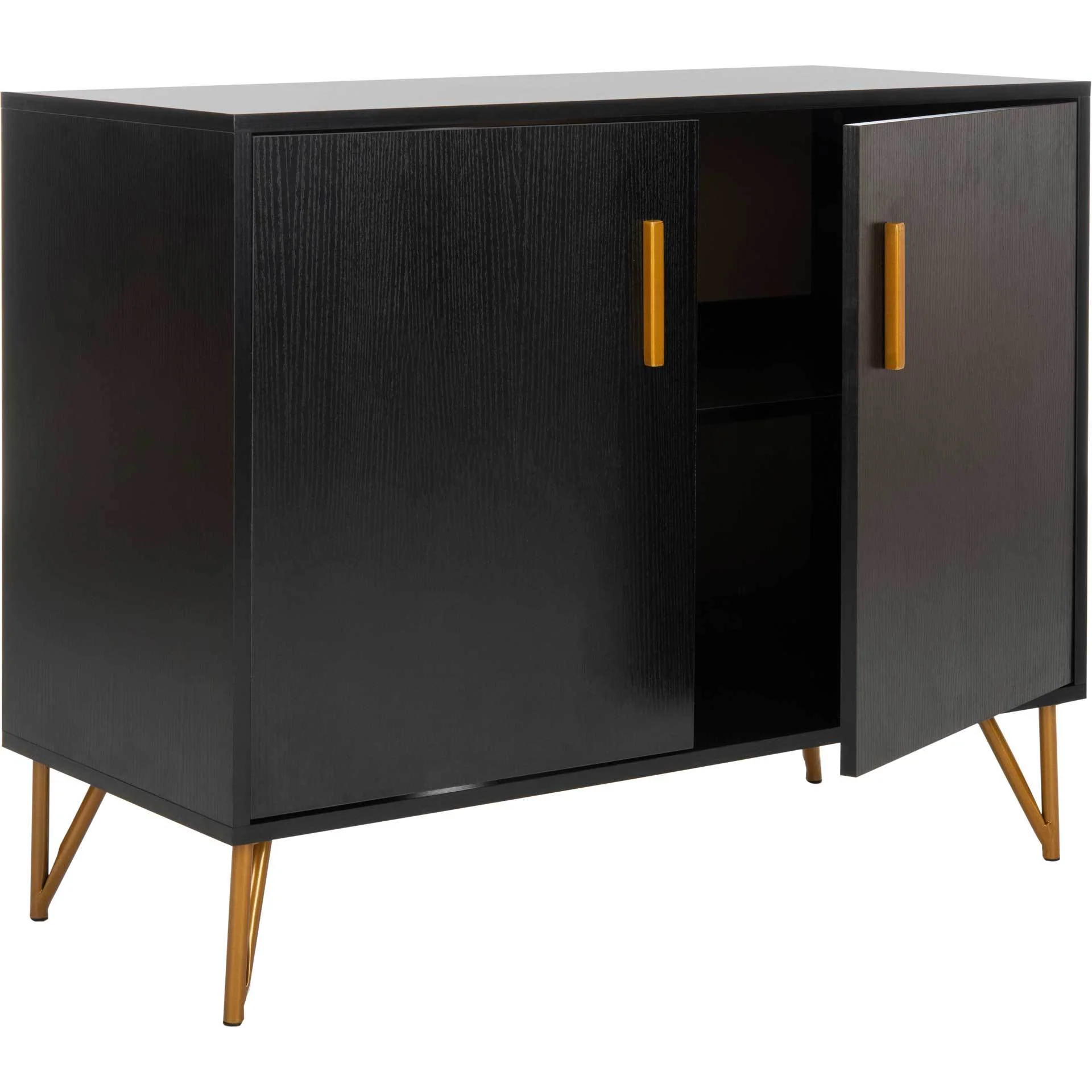 Pierce 2 Door Modular TV Unit Black/Gold - Image 2