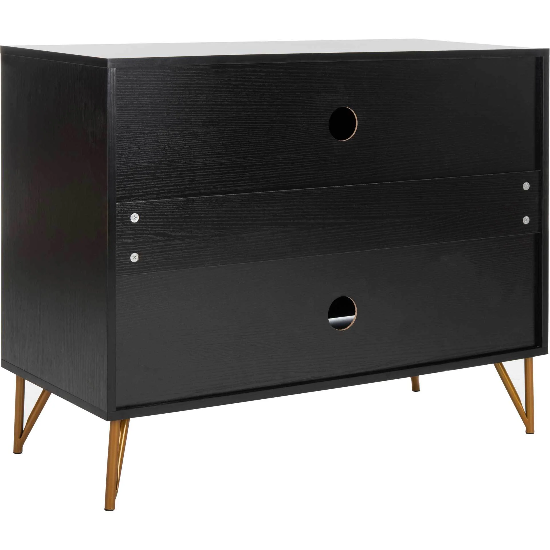 Pierce 2 Door Modular TV Unit Black/Gold - Image 4