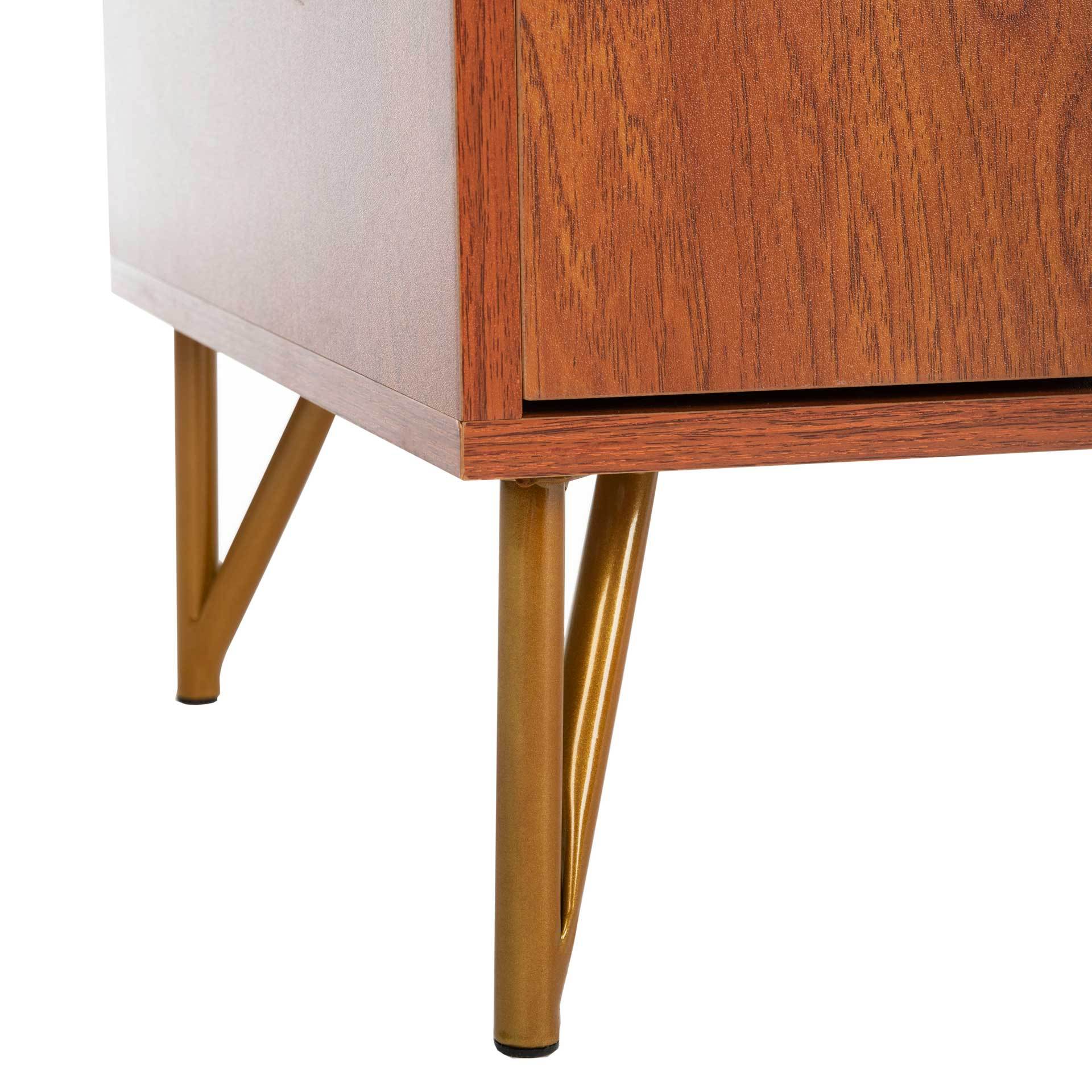 Pierce 2 Door Modular TV Unit Natural/Gold - Image 7